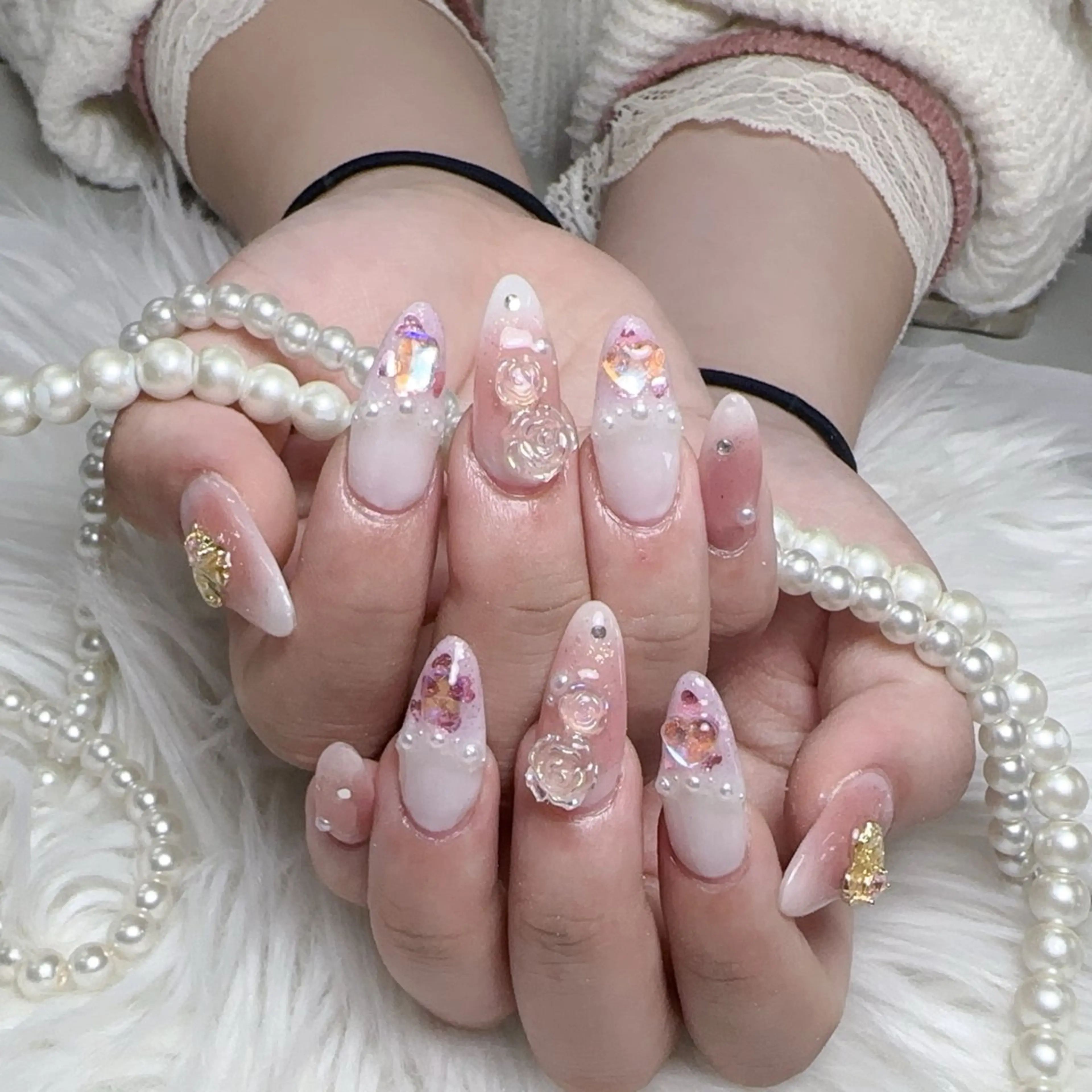 ネイル 長さ出し フレンチネイル ジェルネイル ガラスフレンチ 韓国ネイル ハンドネイル ハンドケア For U nail スカルプ専門店のネイルデザイン