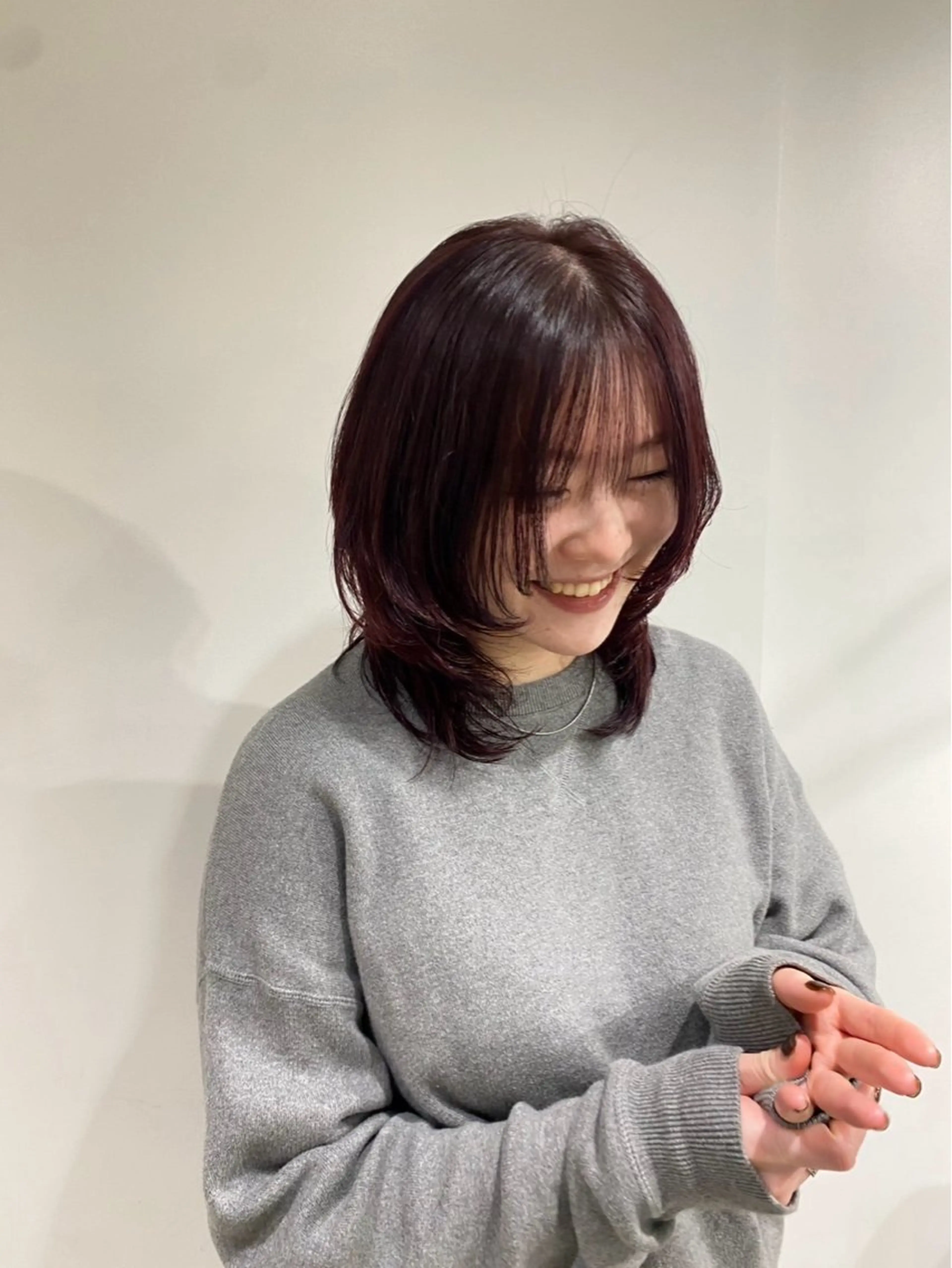 ミディアム カラー ヘアカラー 中澤 眸乃のヘアスタイル