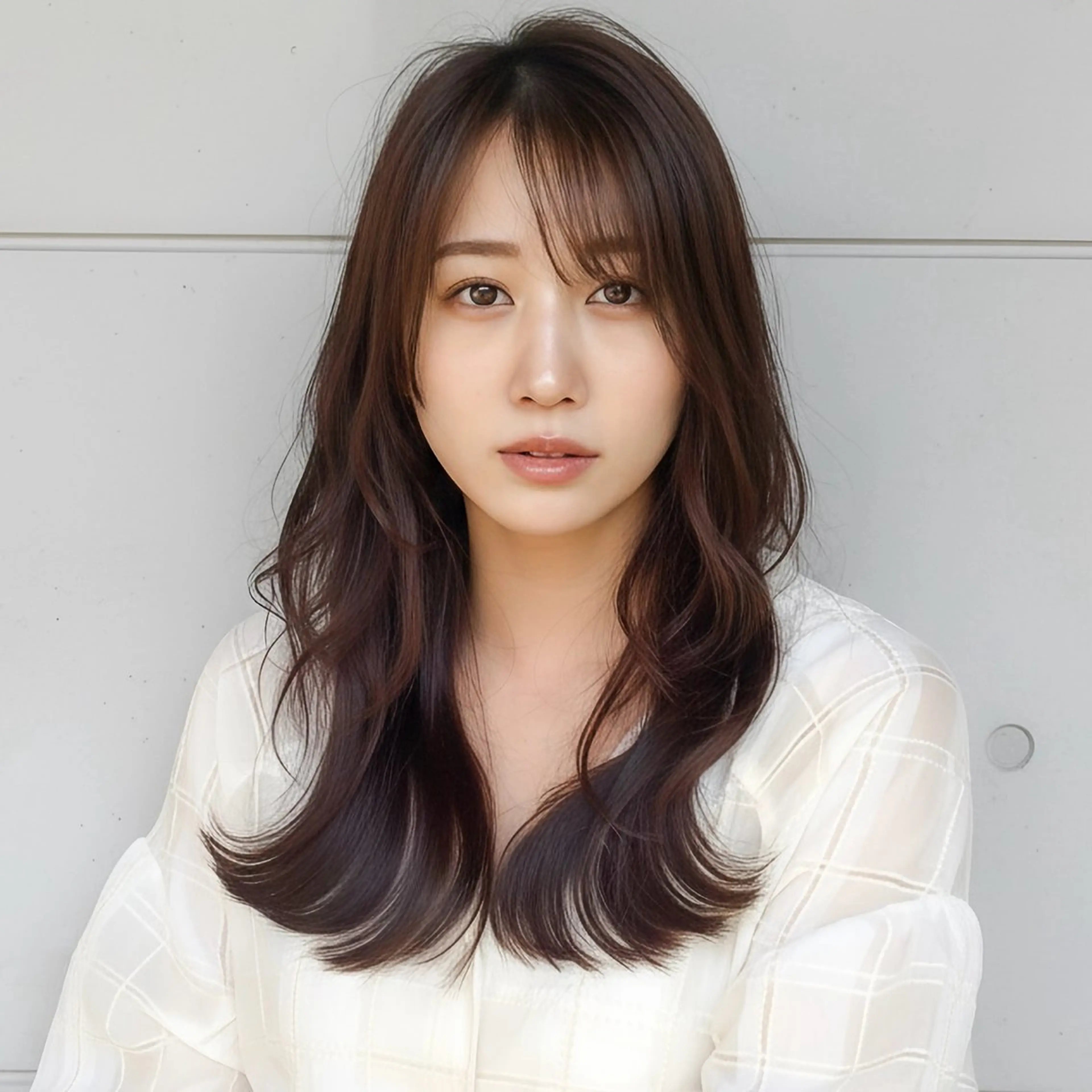 セミロング カット ハッシュカット 田窪珠妃のヘアスタイル