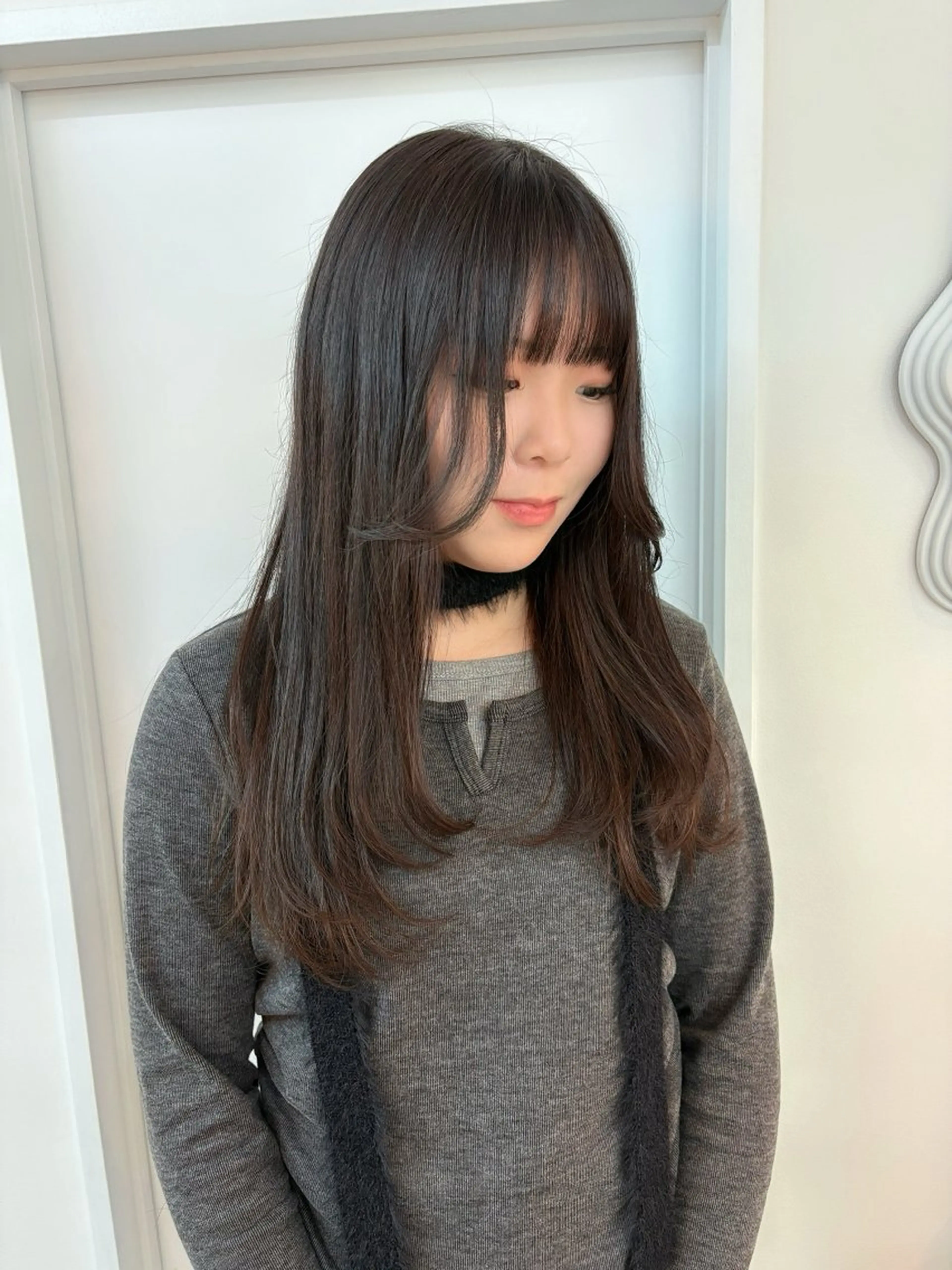 セミロング カラー hair design chouchou所属・ichika/福岡 /透明感カラー🤎のヘアスタイル