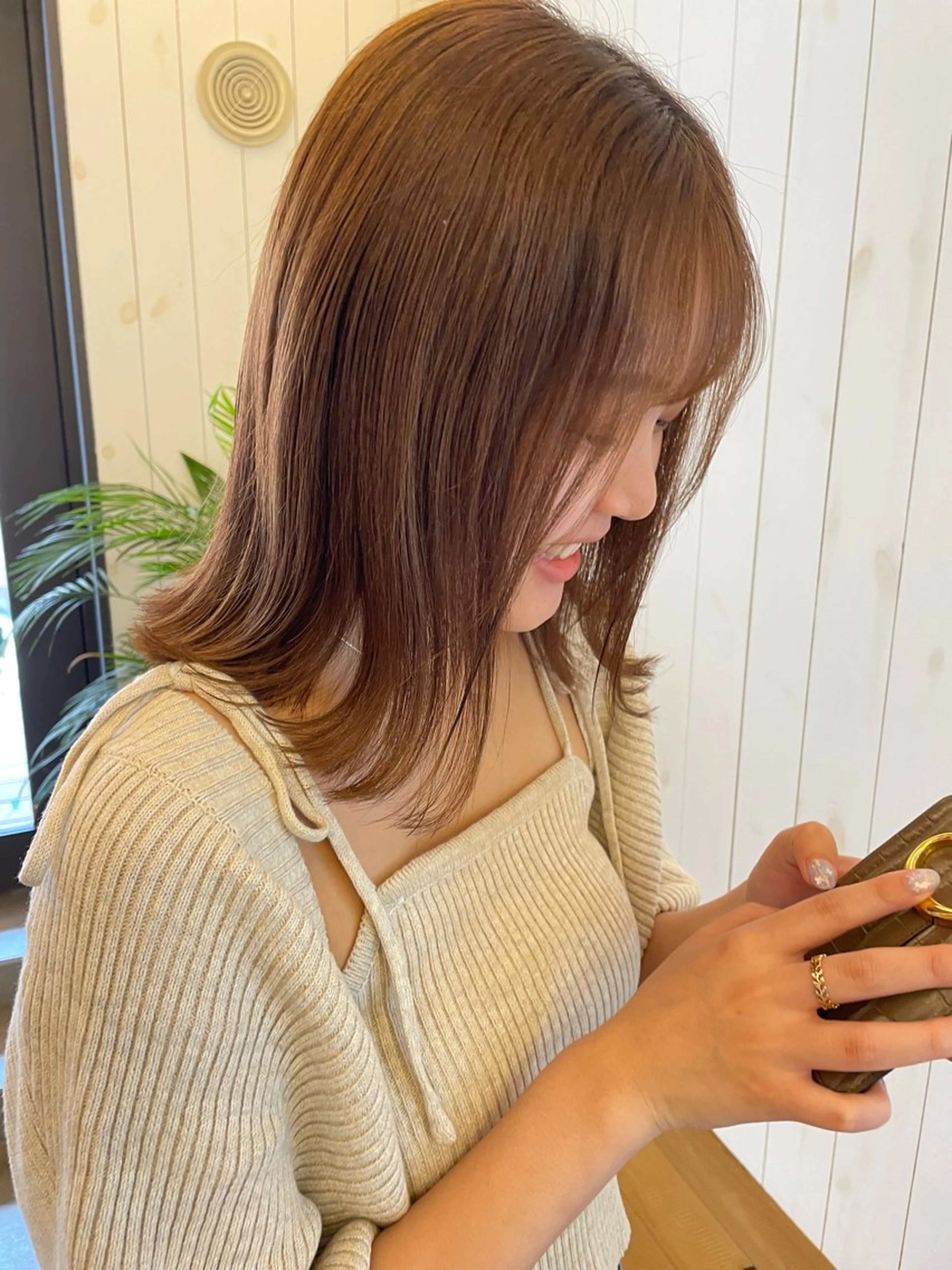 ミディアム カラー カット トリートメント ヘッドスパ ヘアセット ヒロミ/アレンジ/ アンニュイ/透け感のヘアスタイル