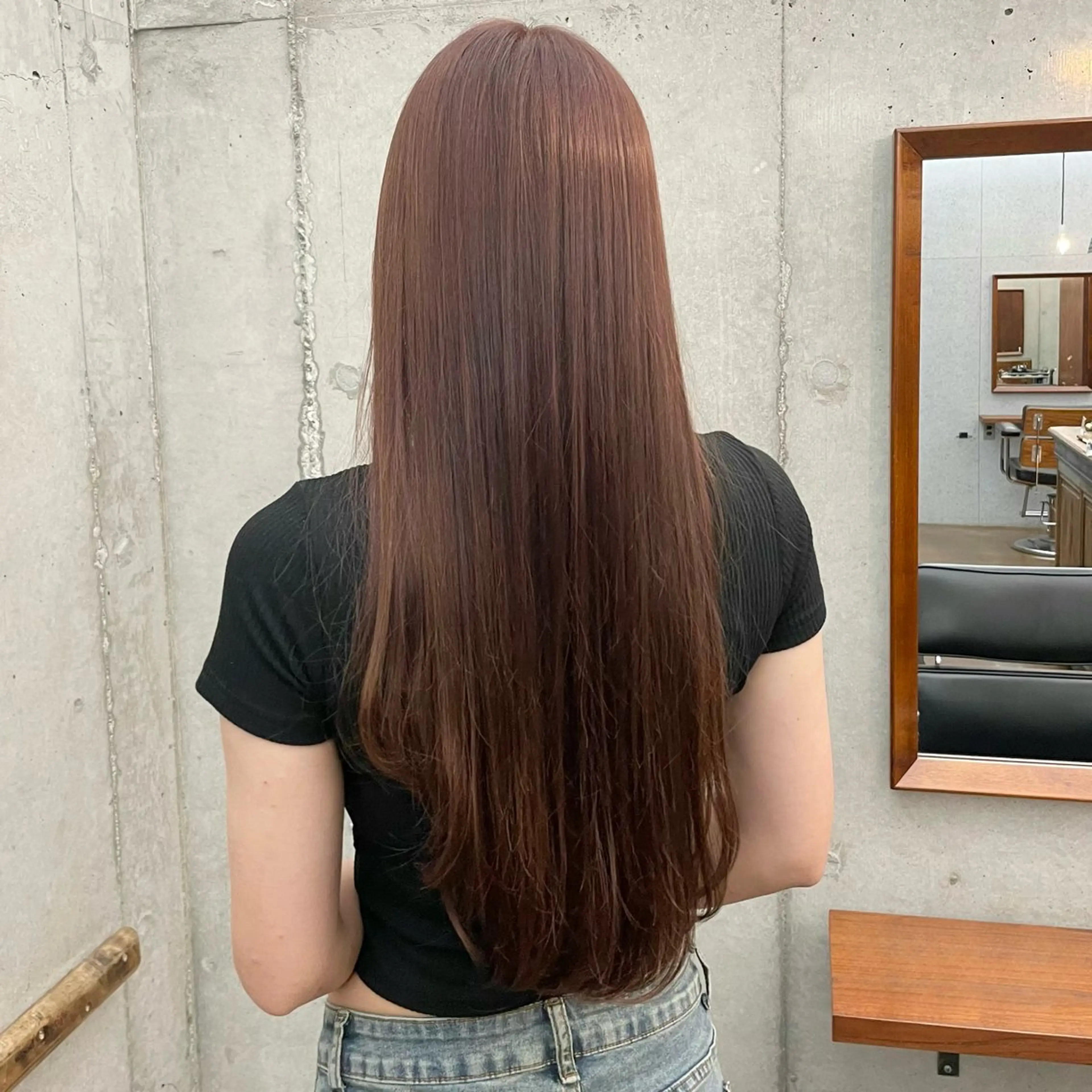 ロング カラー ブリーチ ブラウンカラー ブリーチなしカラー ピンクカラー ピンクブラウン カット ヘアカラー トリートメント ✂︎ウルフ・ショート ✂︎MIKUNIのヘアスタイル