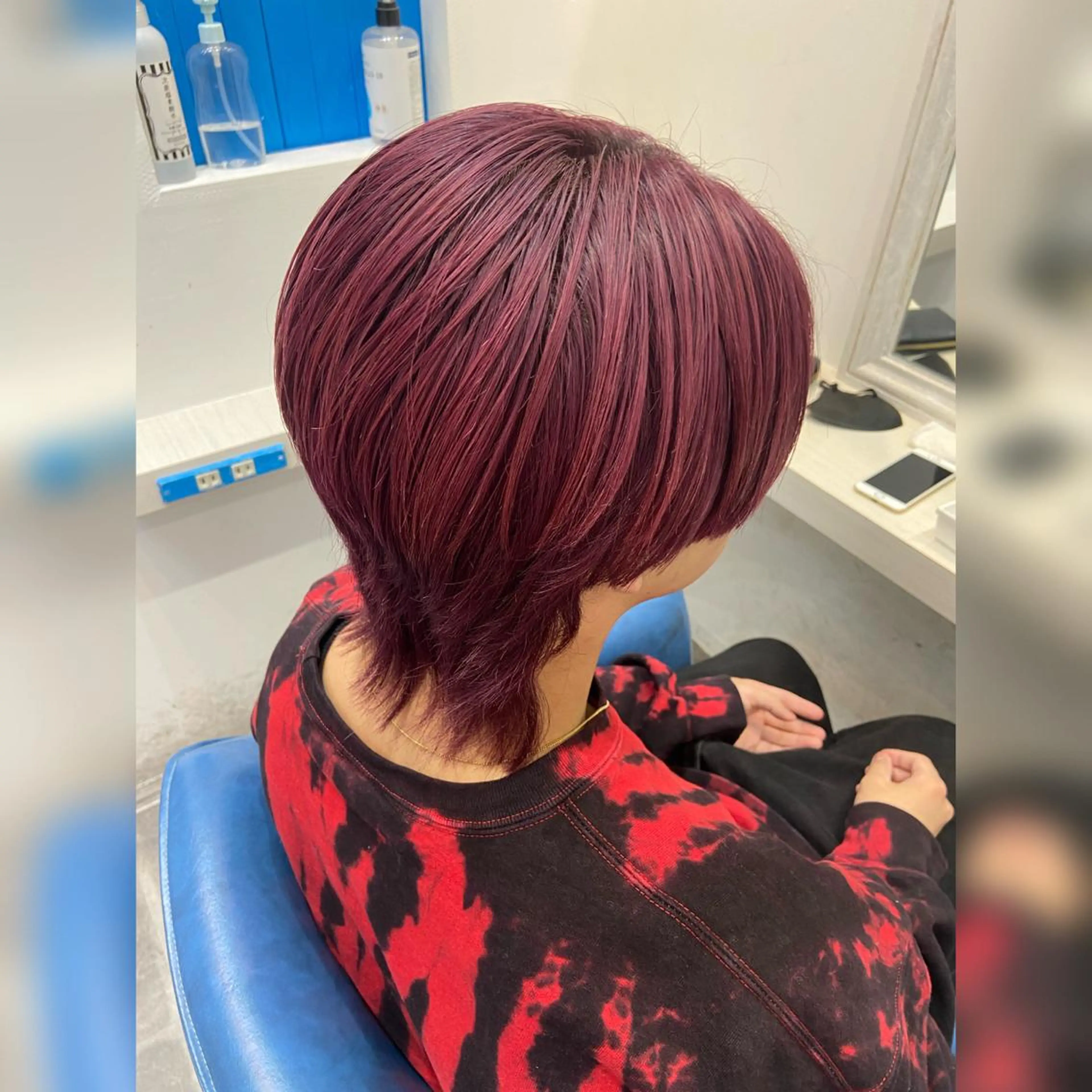 カラー メンズ レッドカラー ヘアカラー ♥️ルフ🐒 ミレイ♥️のヘアスタイル