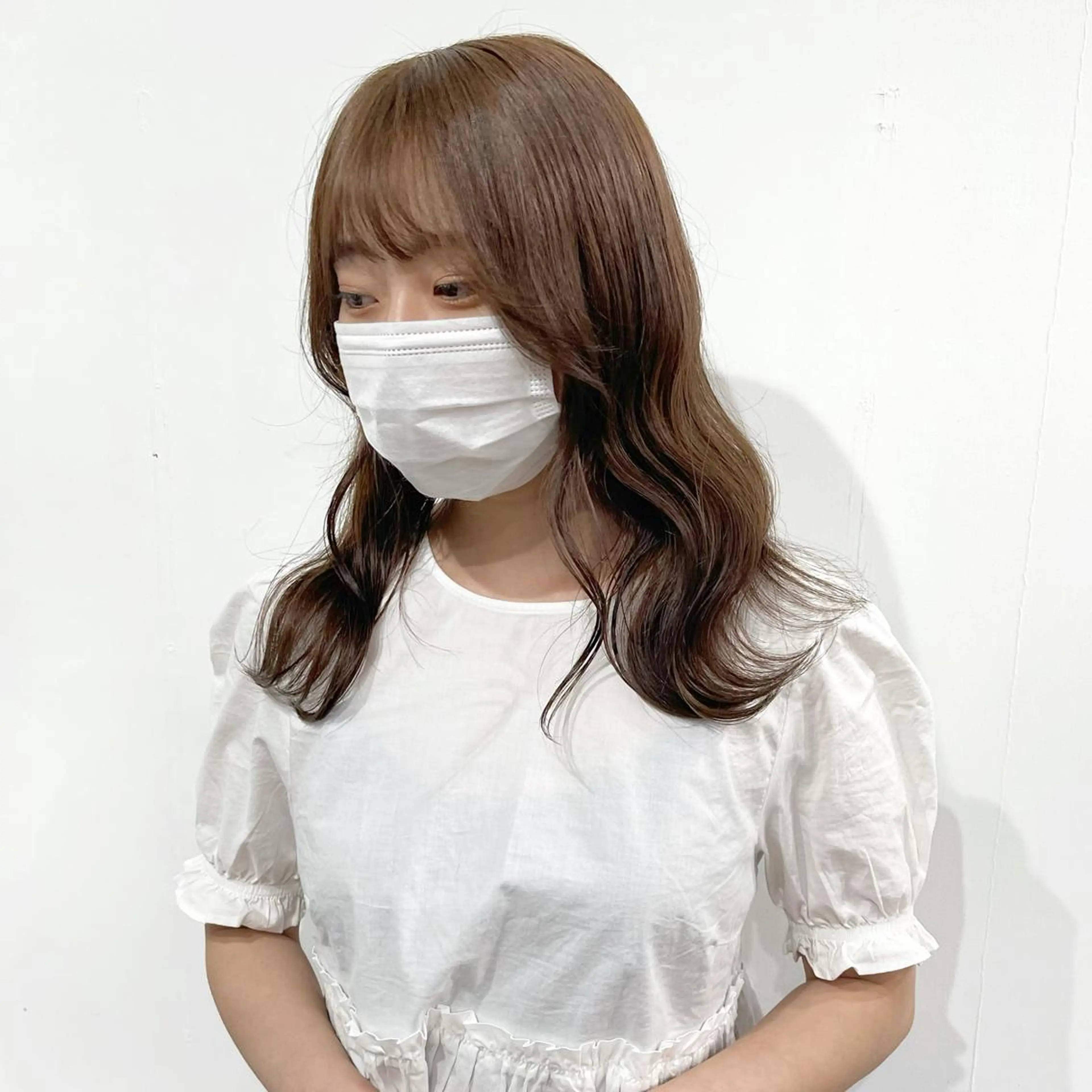 セミロング カラー ヘアアレンジ ベージュカラー LIV umeda所属・キダアヤカ/ 梅田/ベージュカラーのヘアスタイル