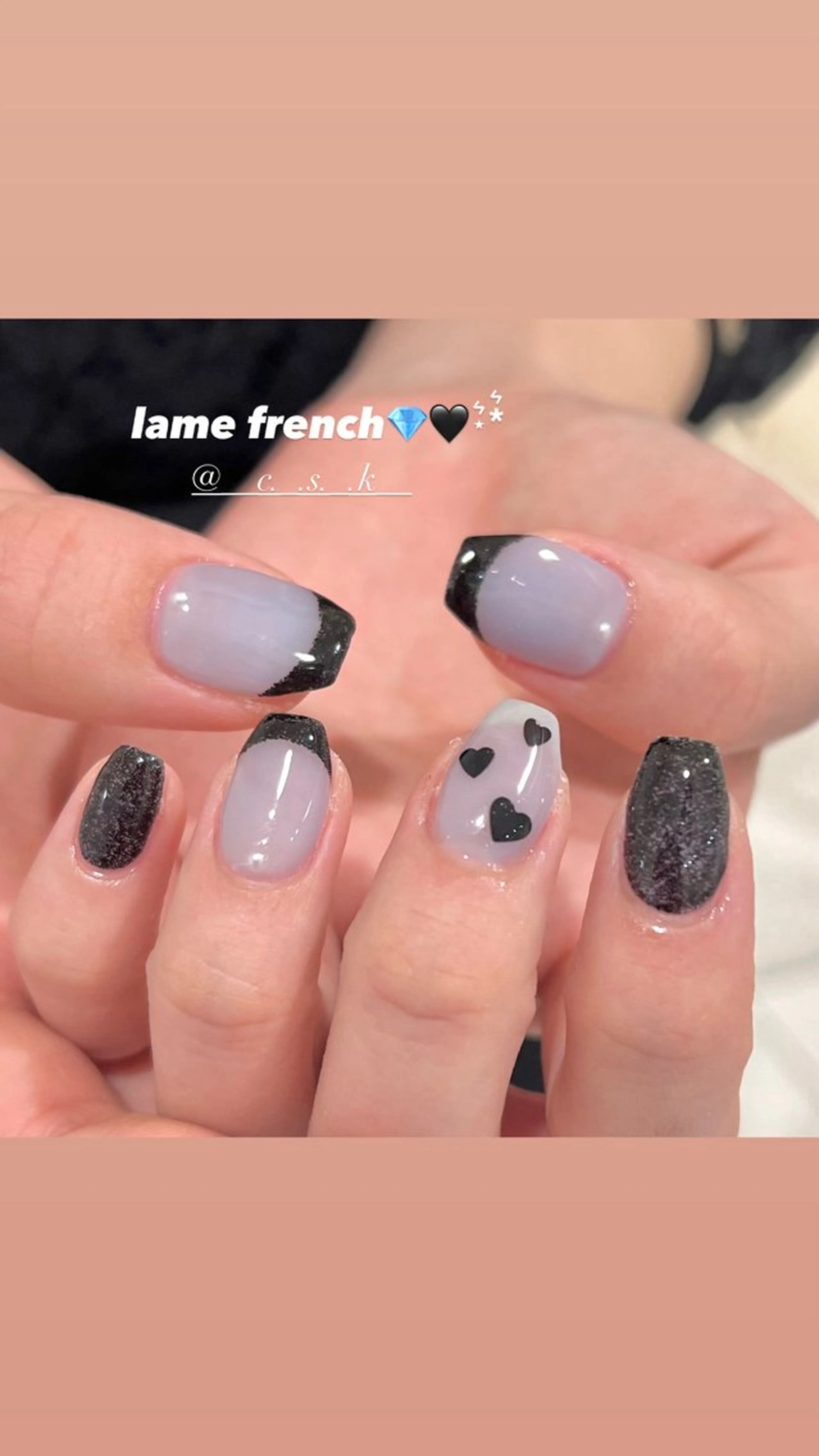 ネイル ラメ(グリッター) ハンドネイル 🎀チーク/ちゅるん 🫧chisa🎀のネイルデザイン