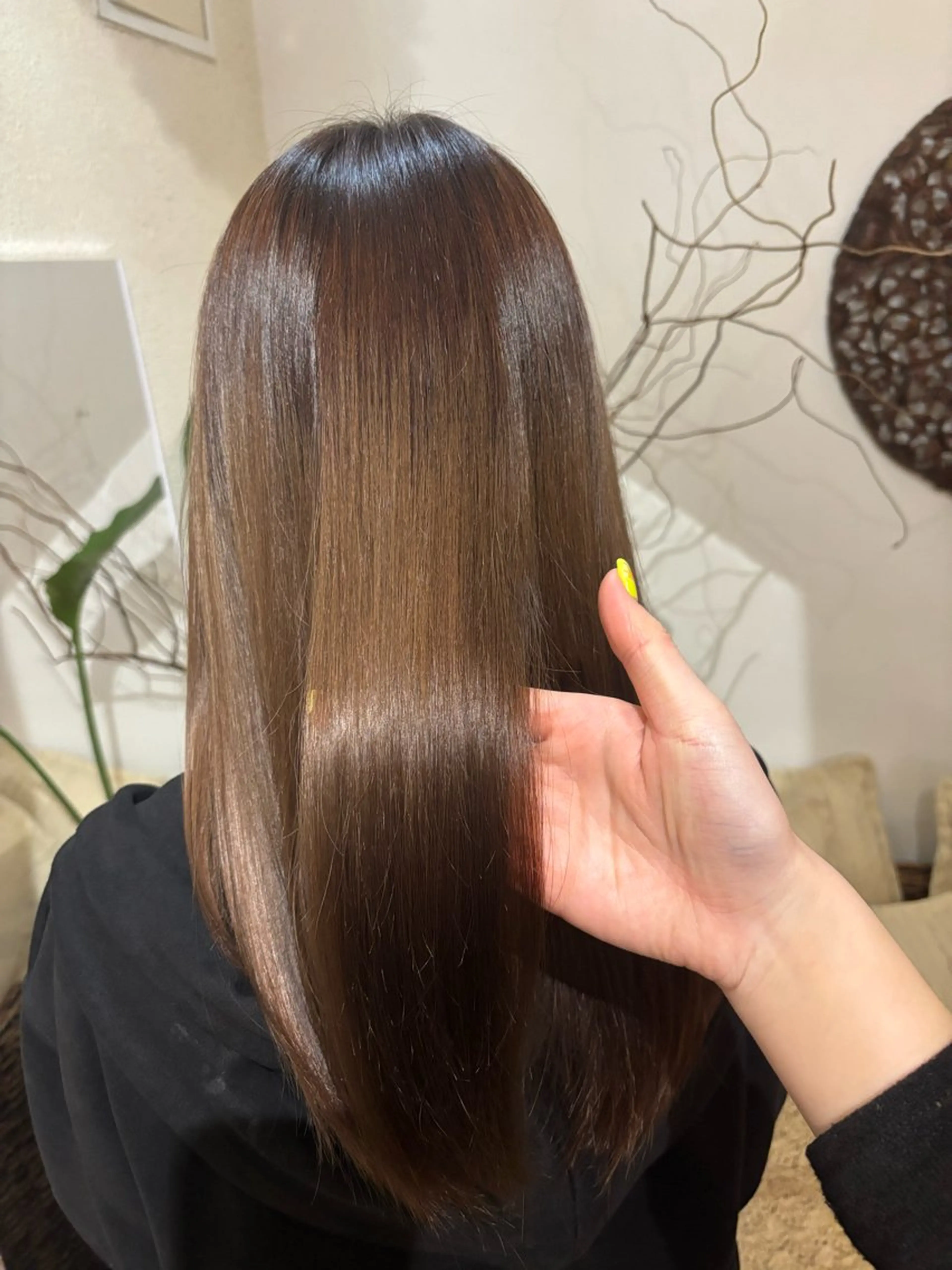 セミロング カラー ヘアカラー 道添 怜奈のヘアスタイル