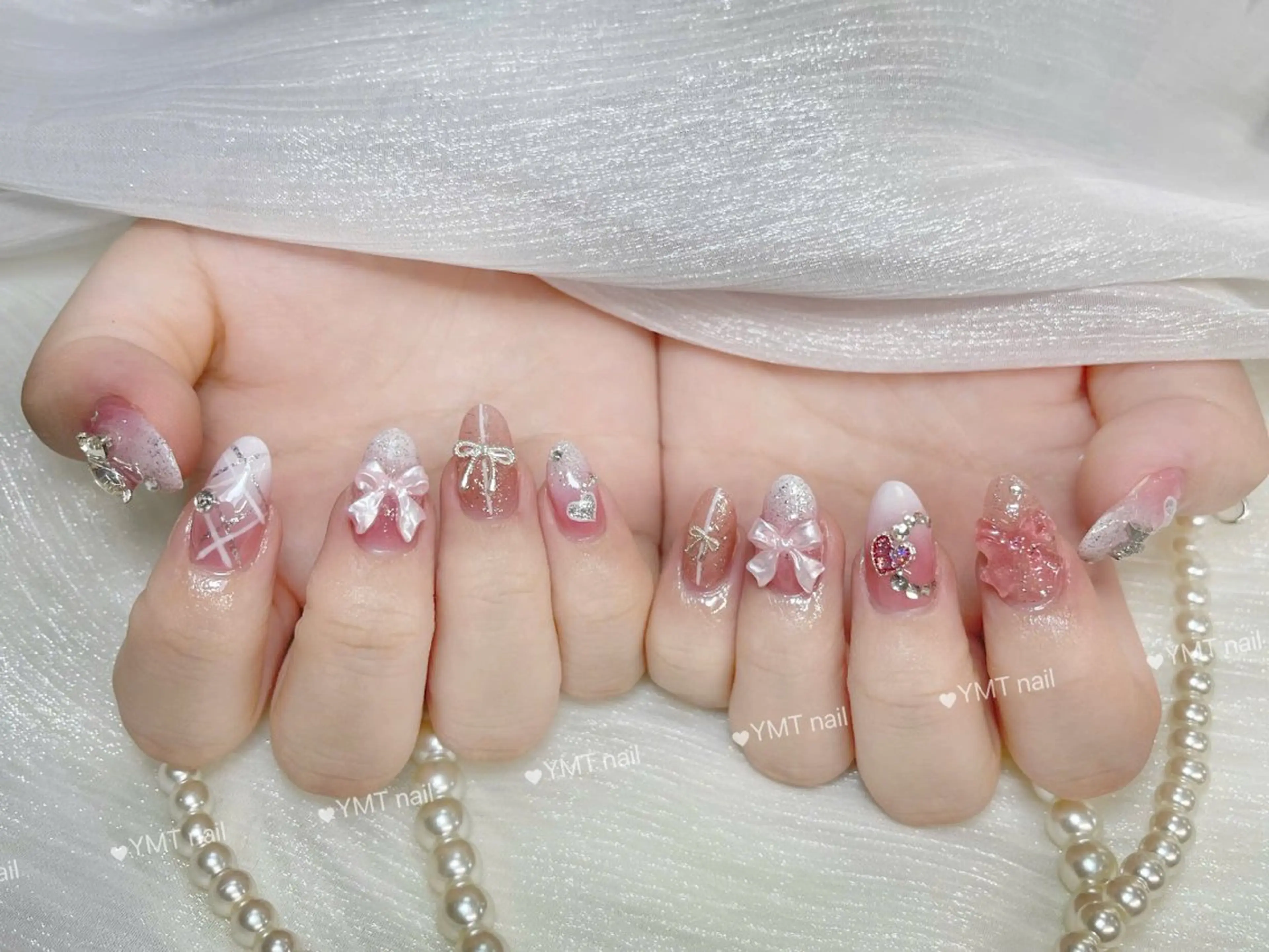 ネイル 長さ出し フットネイル ジェルネイル 韓国ネイル マグネットネイル ハンドネイル YMT NailStudioのネイルデザイン