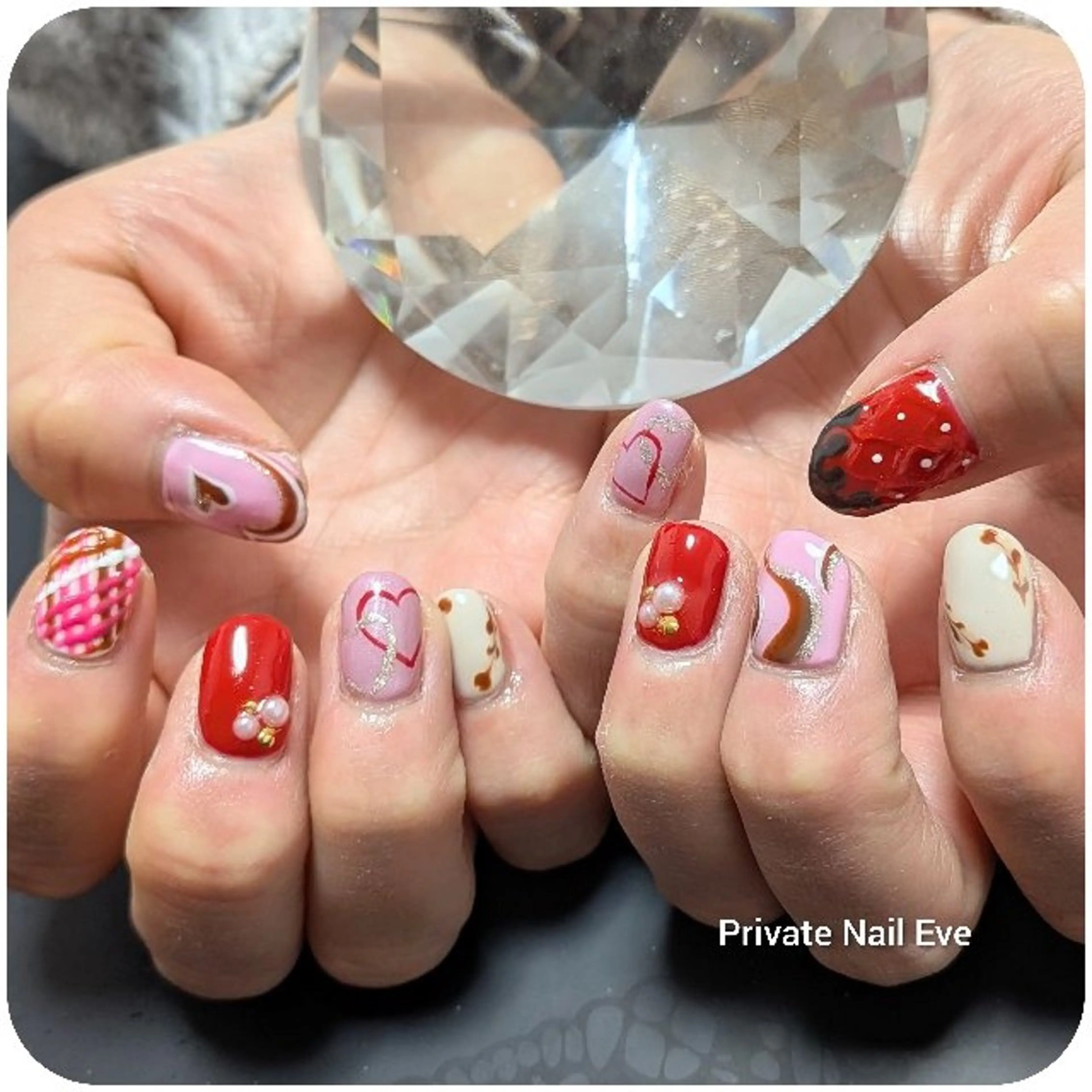 ネイル バレンタイン ハンドネイル ネイル junkoのネイルデザイン