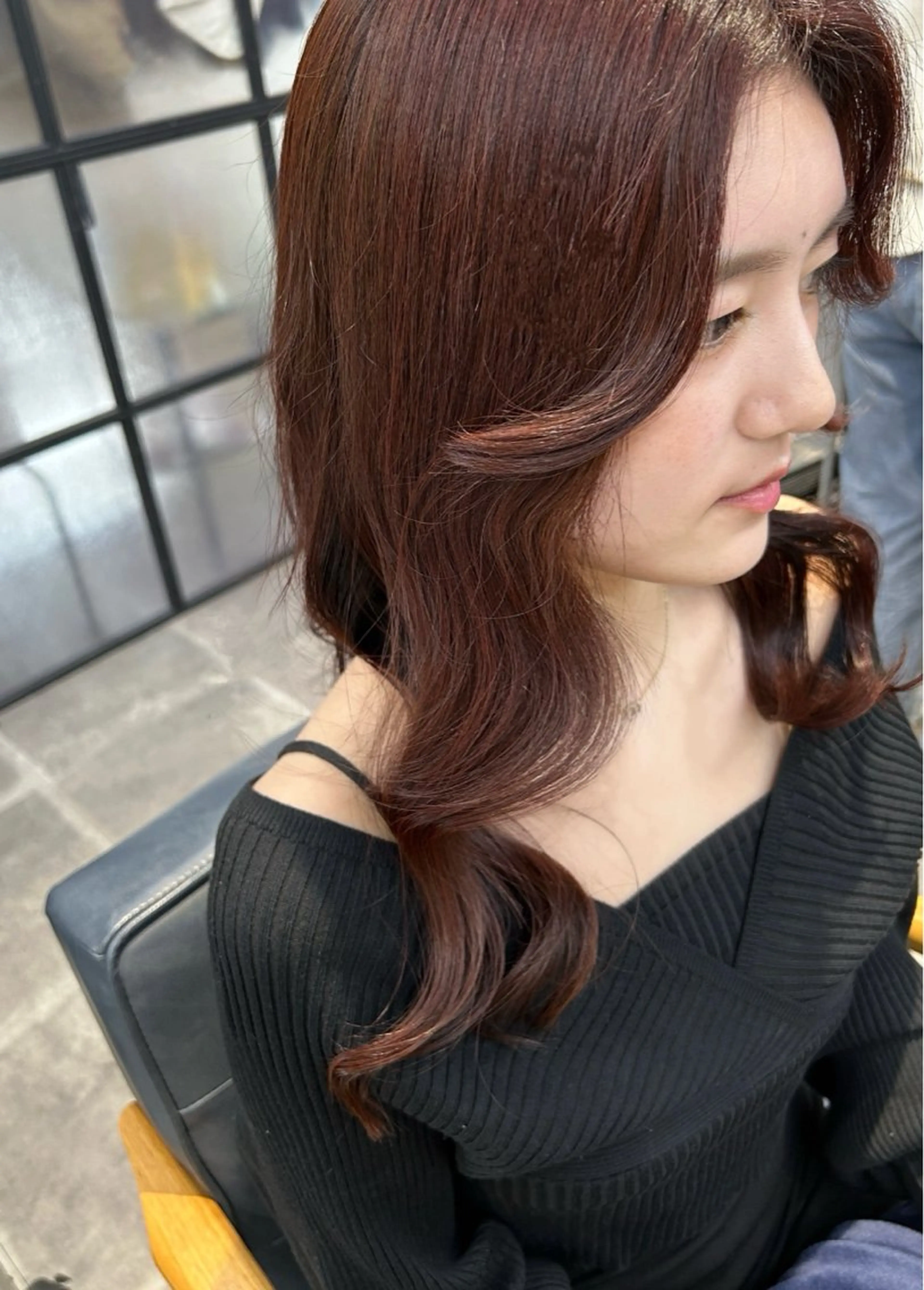 ロング カラー カット ヘアカラー トリートメント newi梅田🫧韓国 ヘア🫧sakiのヘアスタイル