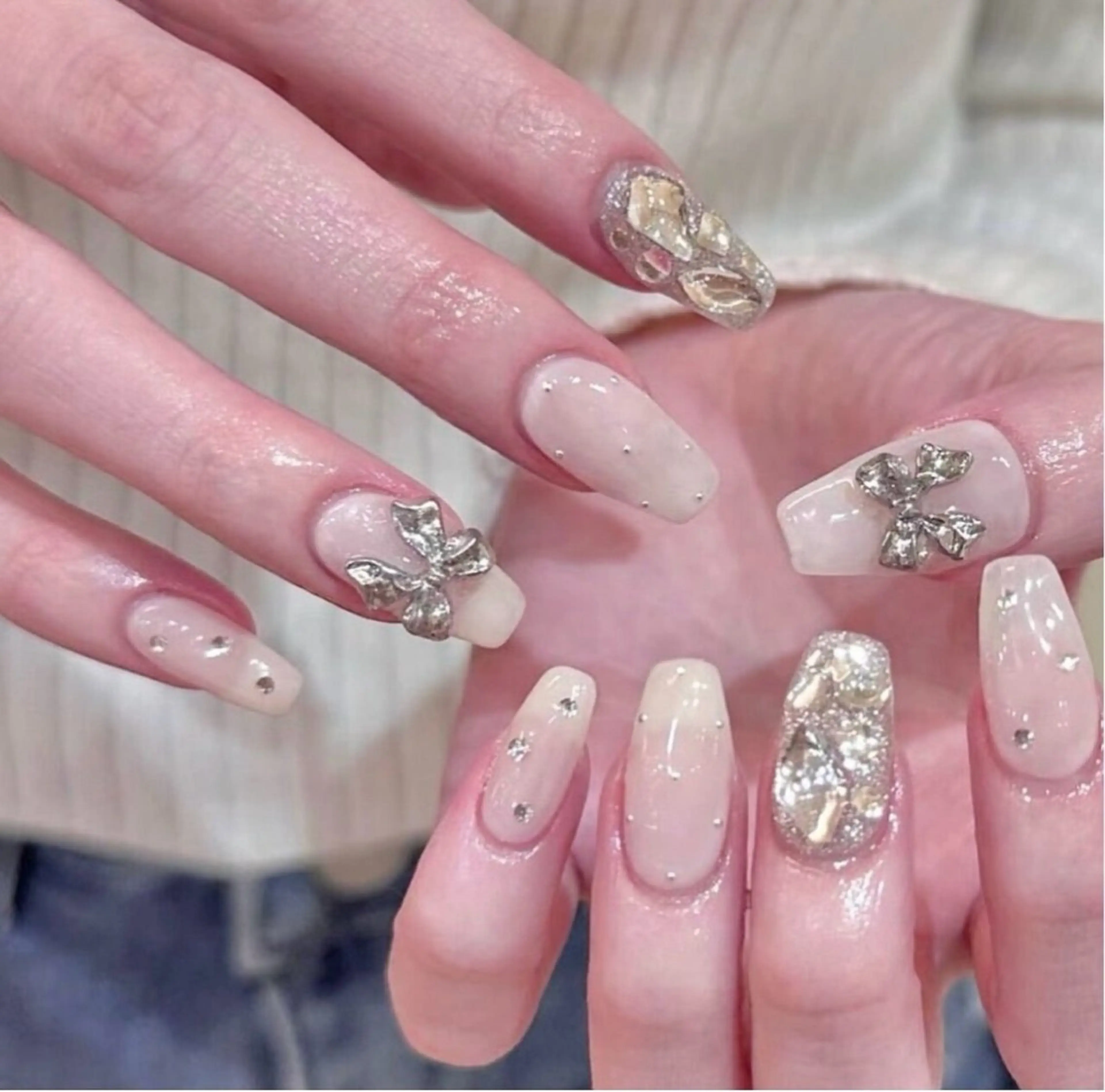 ネイル Kaka_ パラジェル、長さだしのネイルデザイン