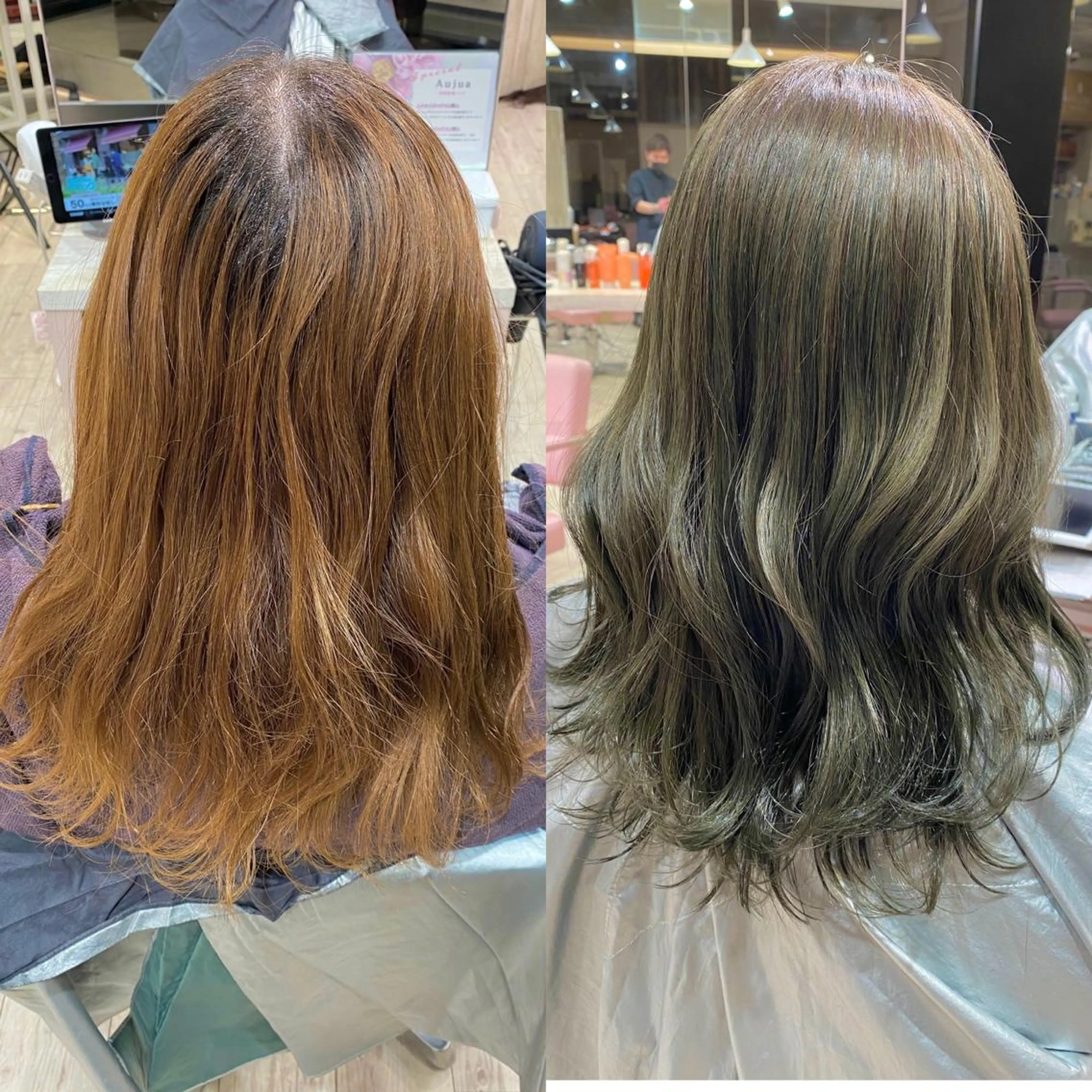 セミロング カラー On所属・顔まわりカット🌟 くびれヘア/寺門遥輝のヘアスタイル