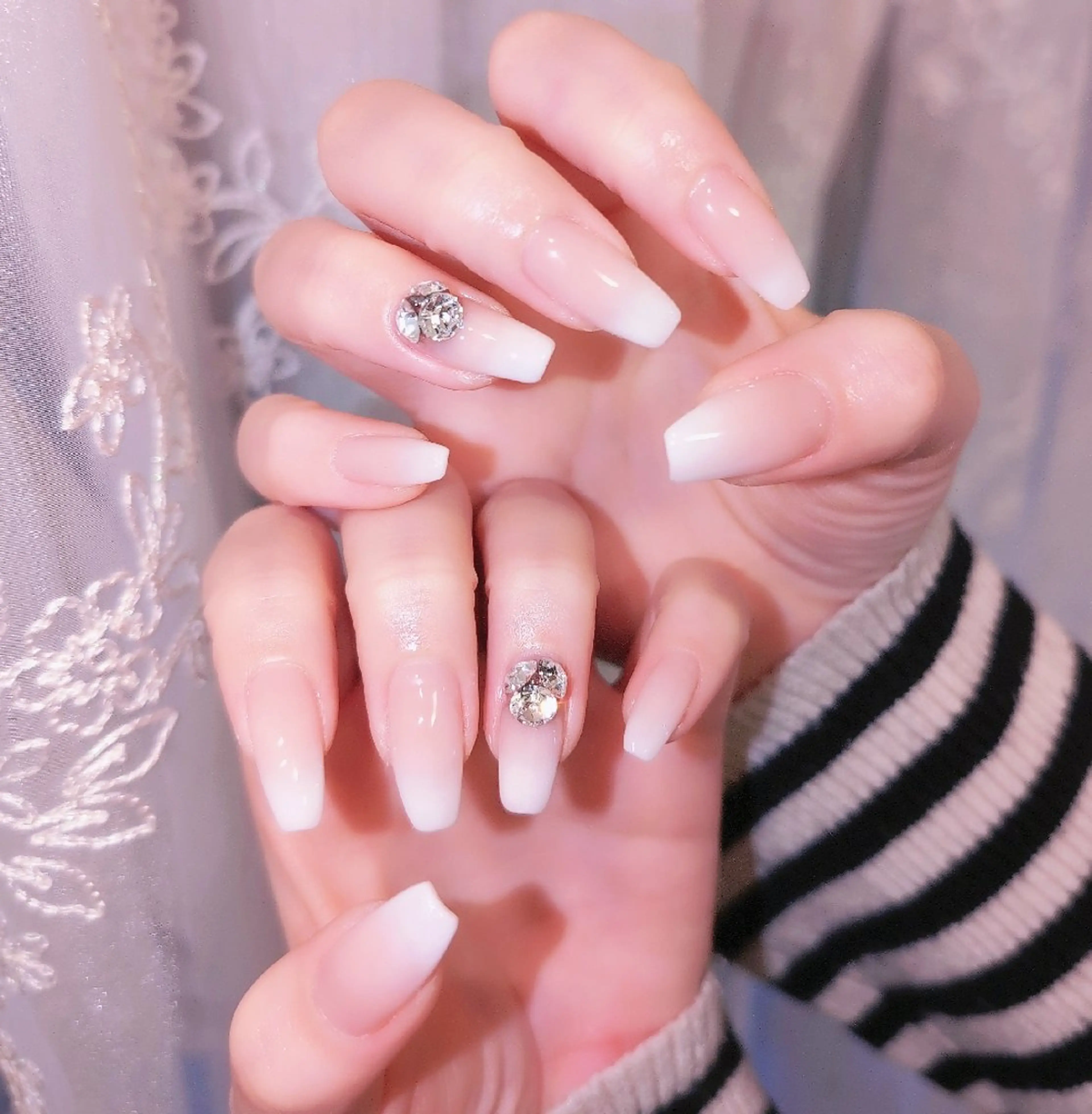 ネイル 長さ出し ジェルネイル 韓国ネイル マグネットネイル ニュアンスネイル ハンドネイル I LOVE ME NAIL.｡.:*♡のネイルデザイン