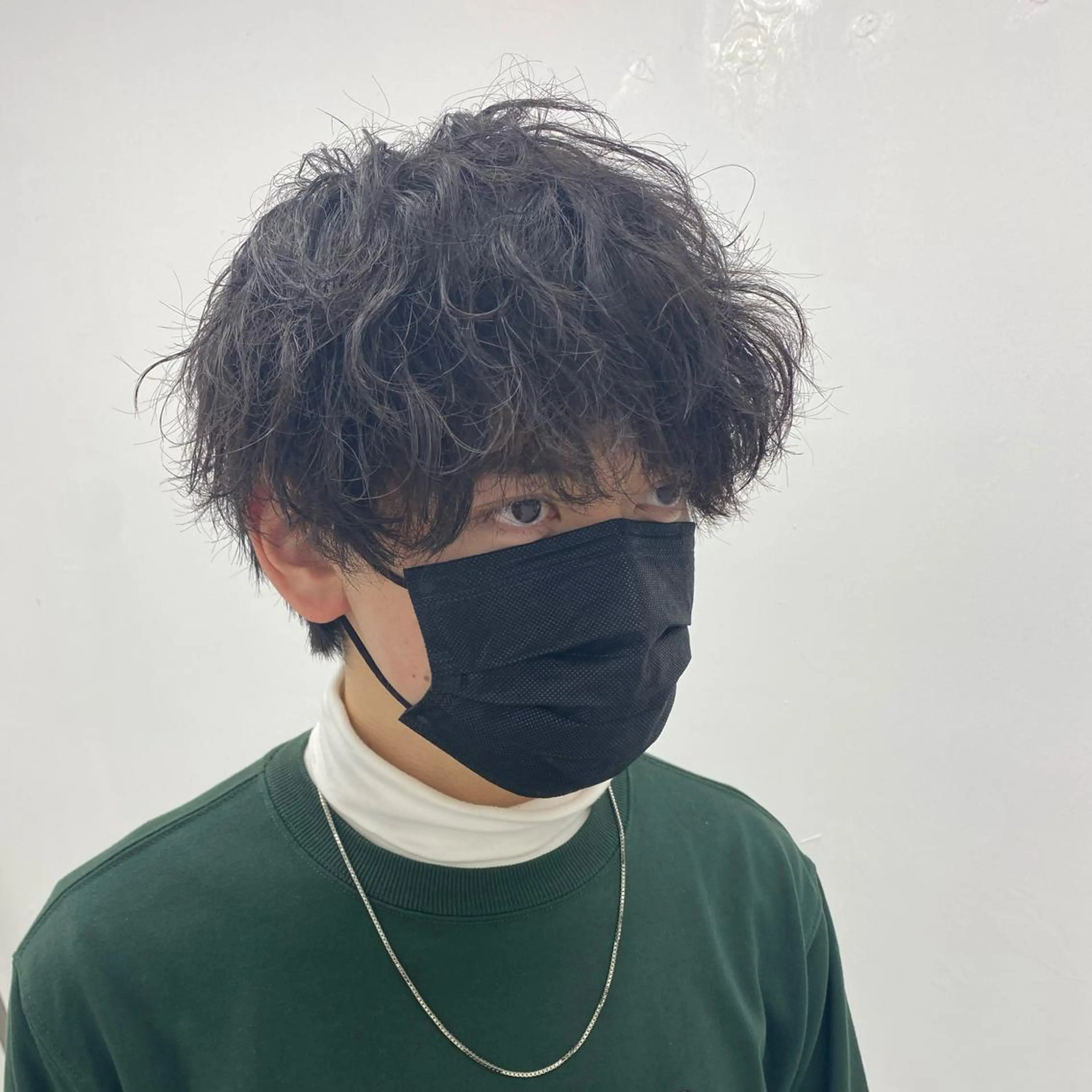 メンズ 波巻きパーマ メンズウルフカット ウルフカット 柏メンズパーマ特化 蛯谷  晃裕のヘアスタイル