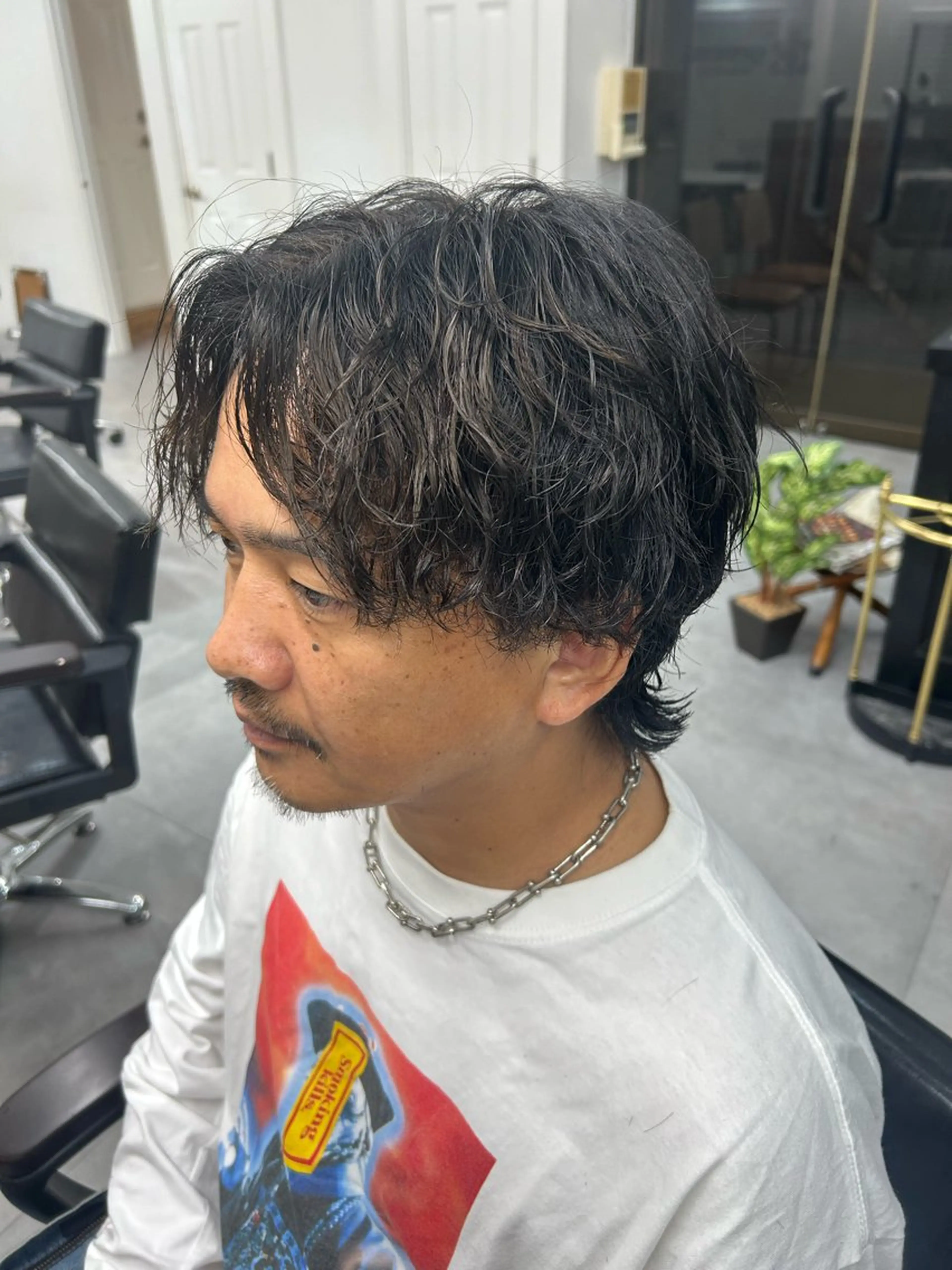 パーマ メンズ カット パーマ トリートメント レイヤーボブ/ 艶カラー/サナ🌼のヘアスタイル