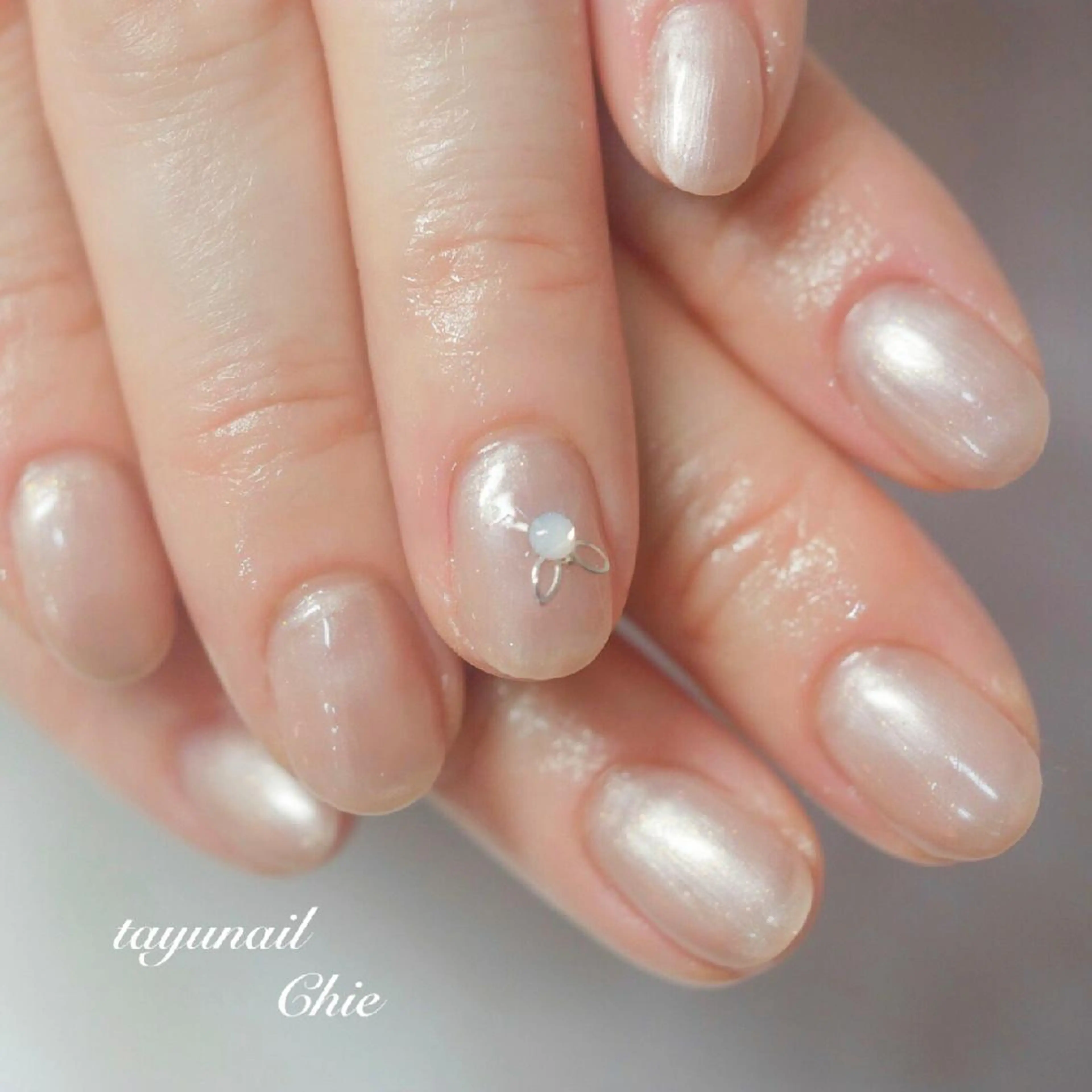 ネイル ブルー ジェルネイル パラジェル シンプルネイル 春ネイル ネイルサロン 【たゆnail】のネイルデザイン
