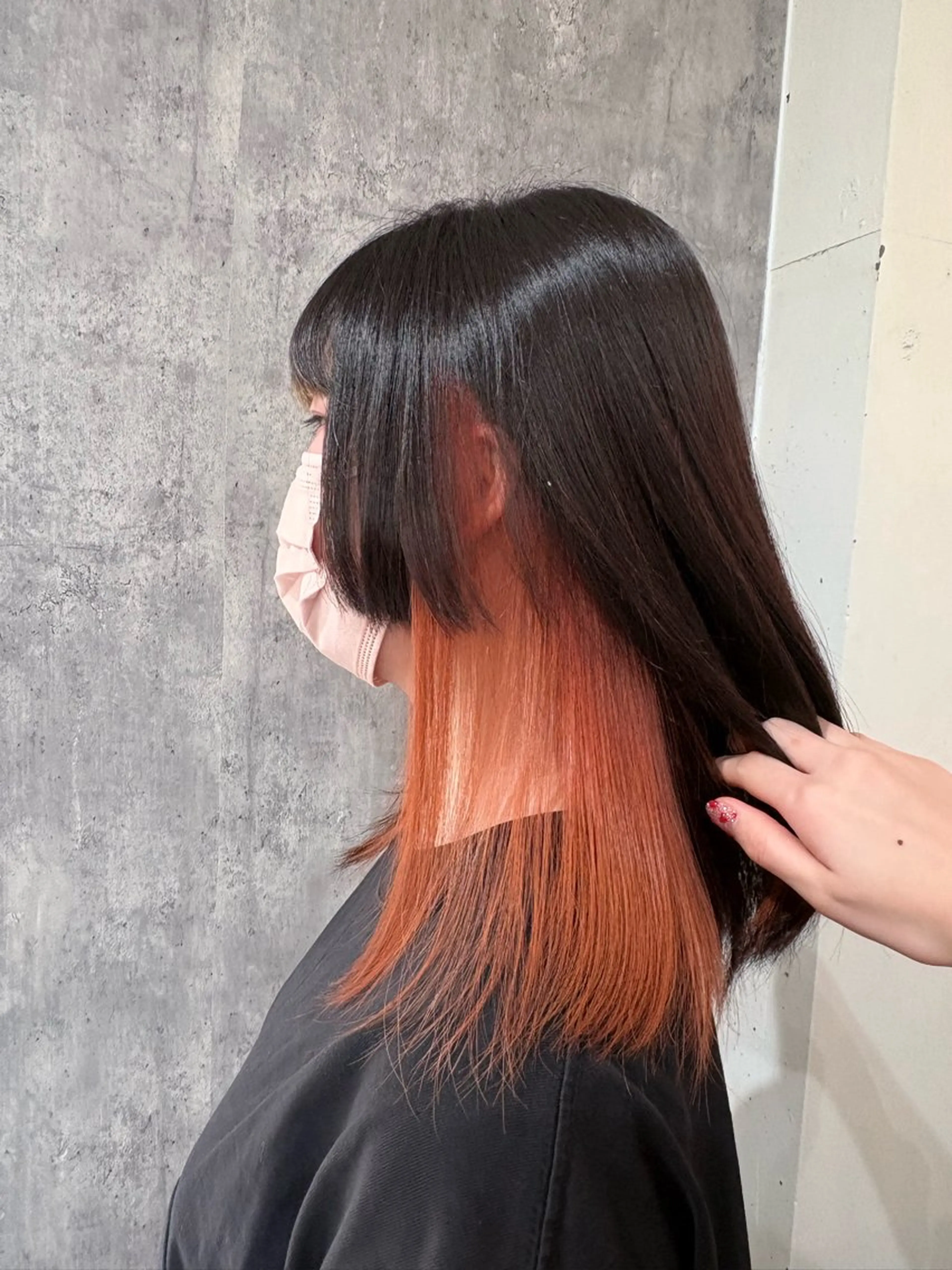 カラー インナーカラー オレンジ ヘアカラー alpha松戸 🍓武田さくら🦊のヘアスタイル