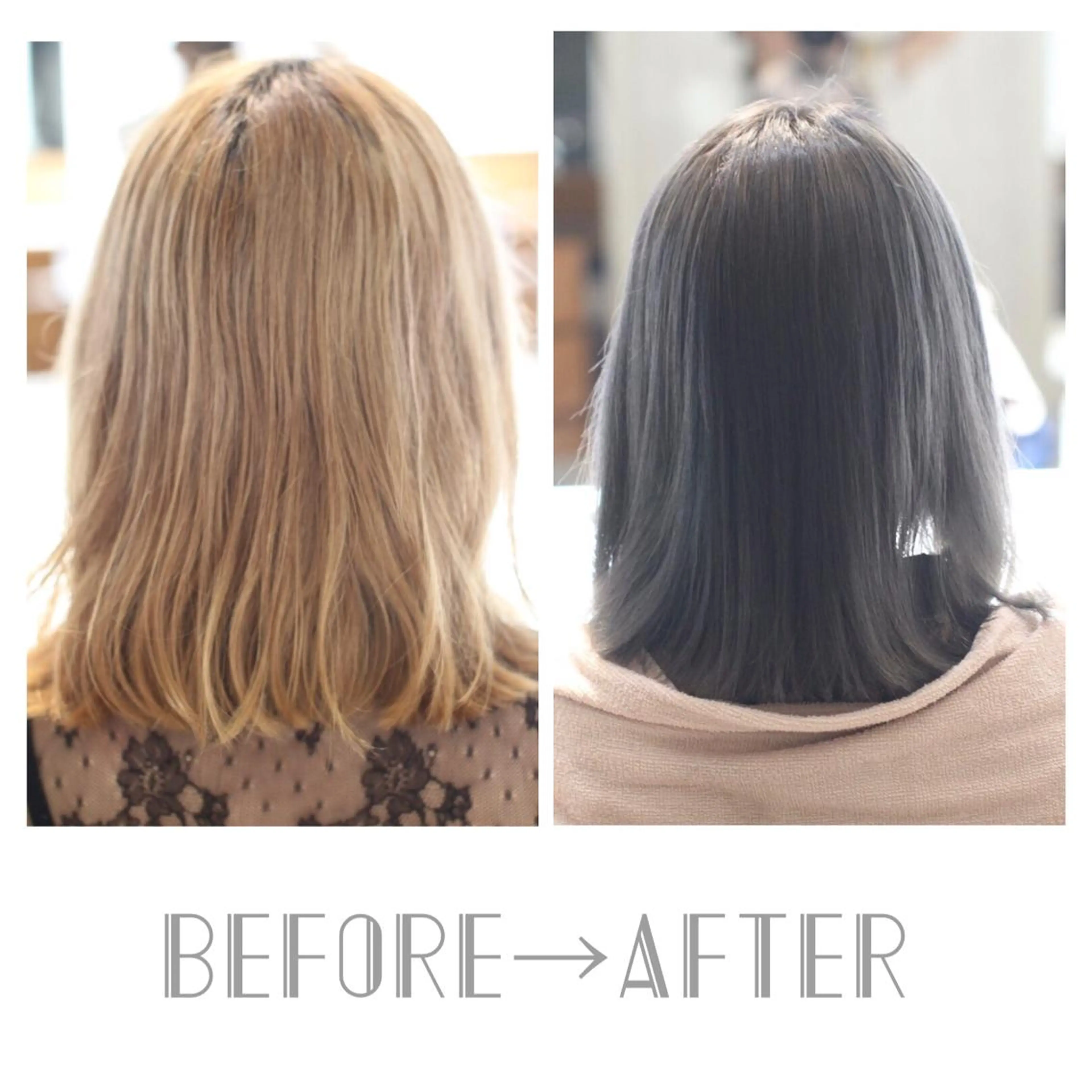 ミディアム カラー ブリーチ グレージュ 縮毛矯正＆髪質改善特化型サロン所属・髪質改善＆縮毛矯正 三上大地のヘアスタイル