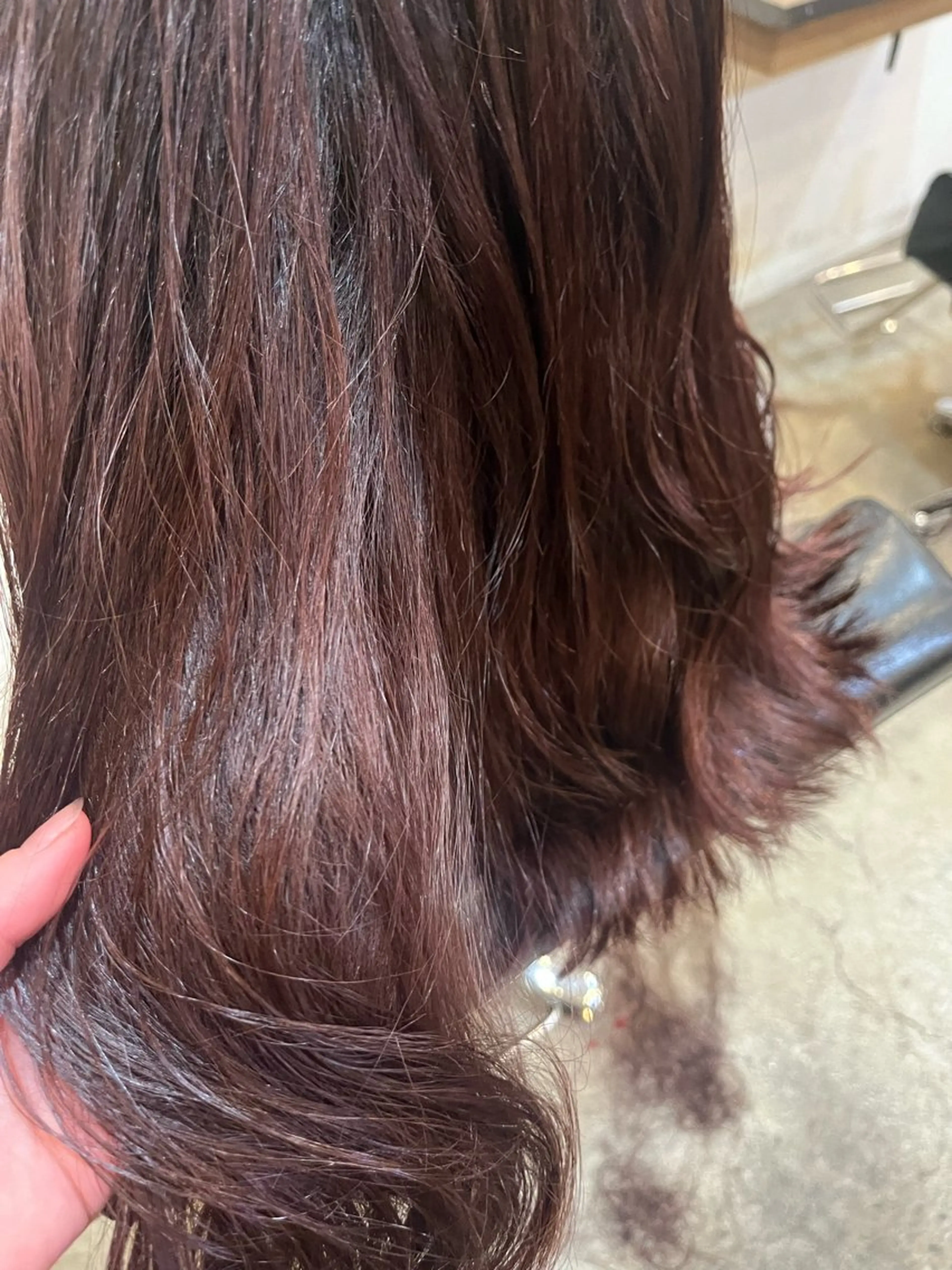 カラー ブラウンカラー ピンクカラー 角田 南のヘアスタイル