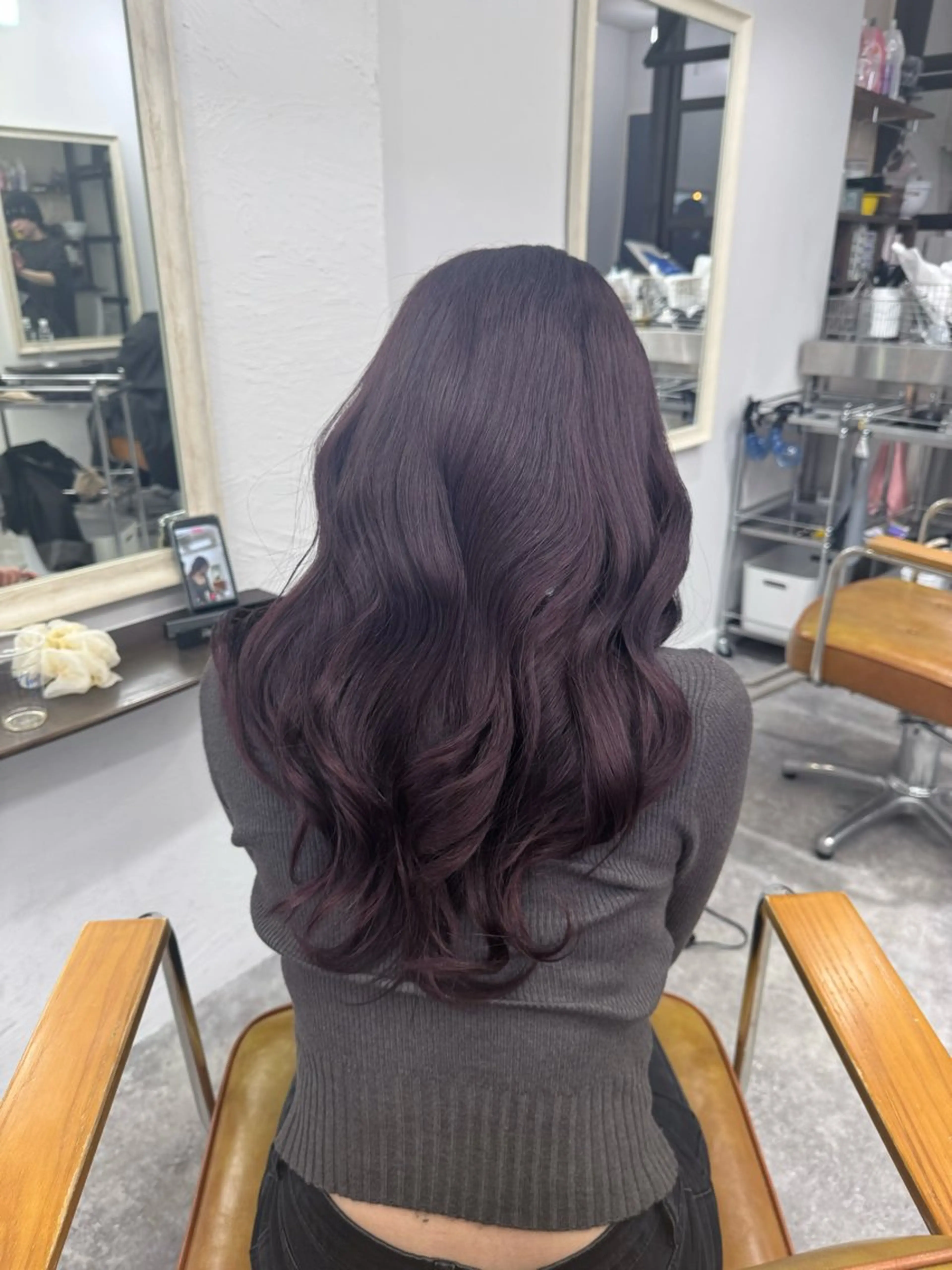 ロング カラー ブリーチ ブラウンカラー ダブルカラー ブリーチなしカラー ピンクカラー ヘアカラー 木藤 優杏のヘアスタイル