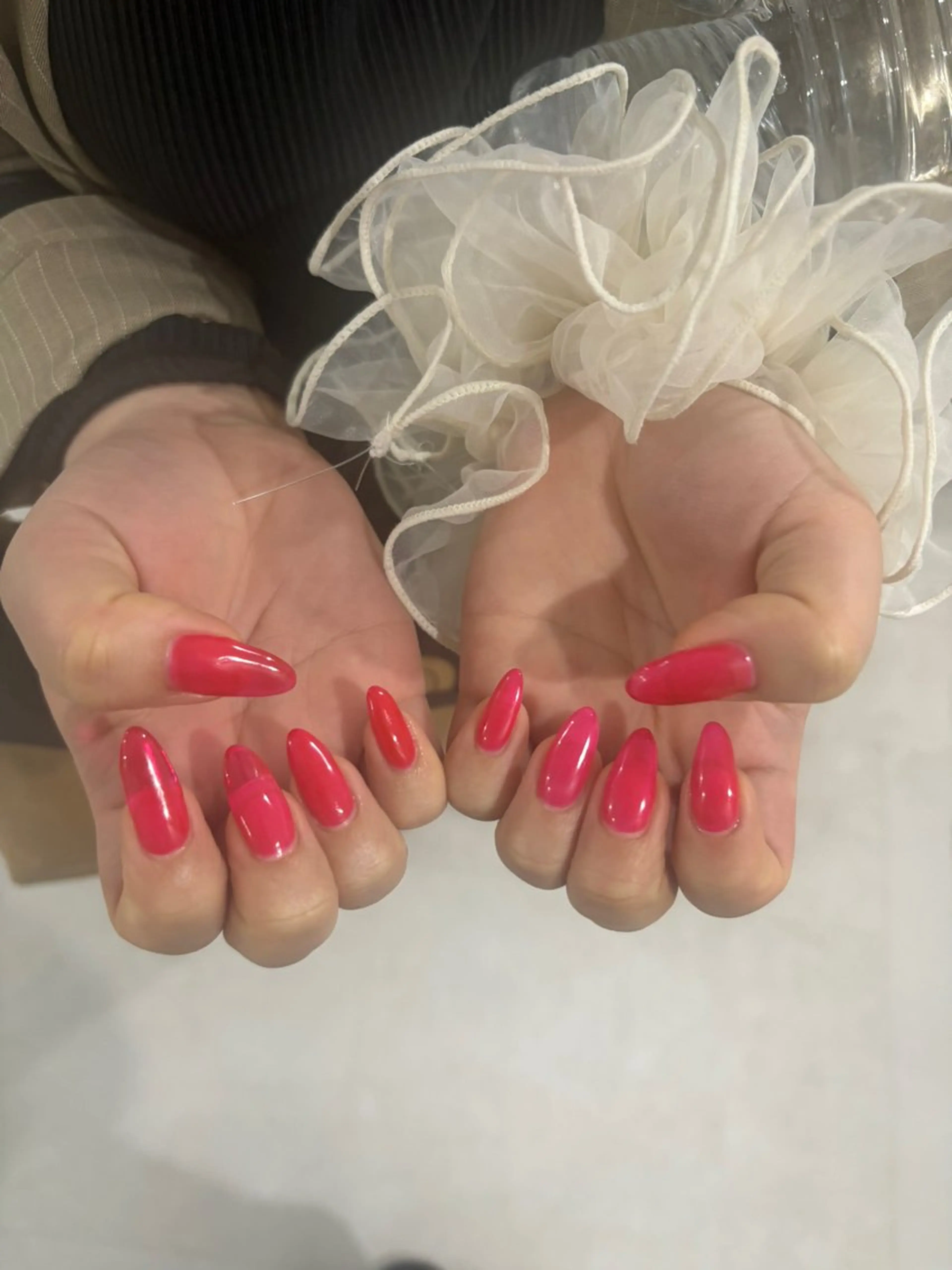 ネイル ワンカラーネイル ピンク REI NAのネイルデザイン