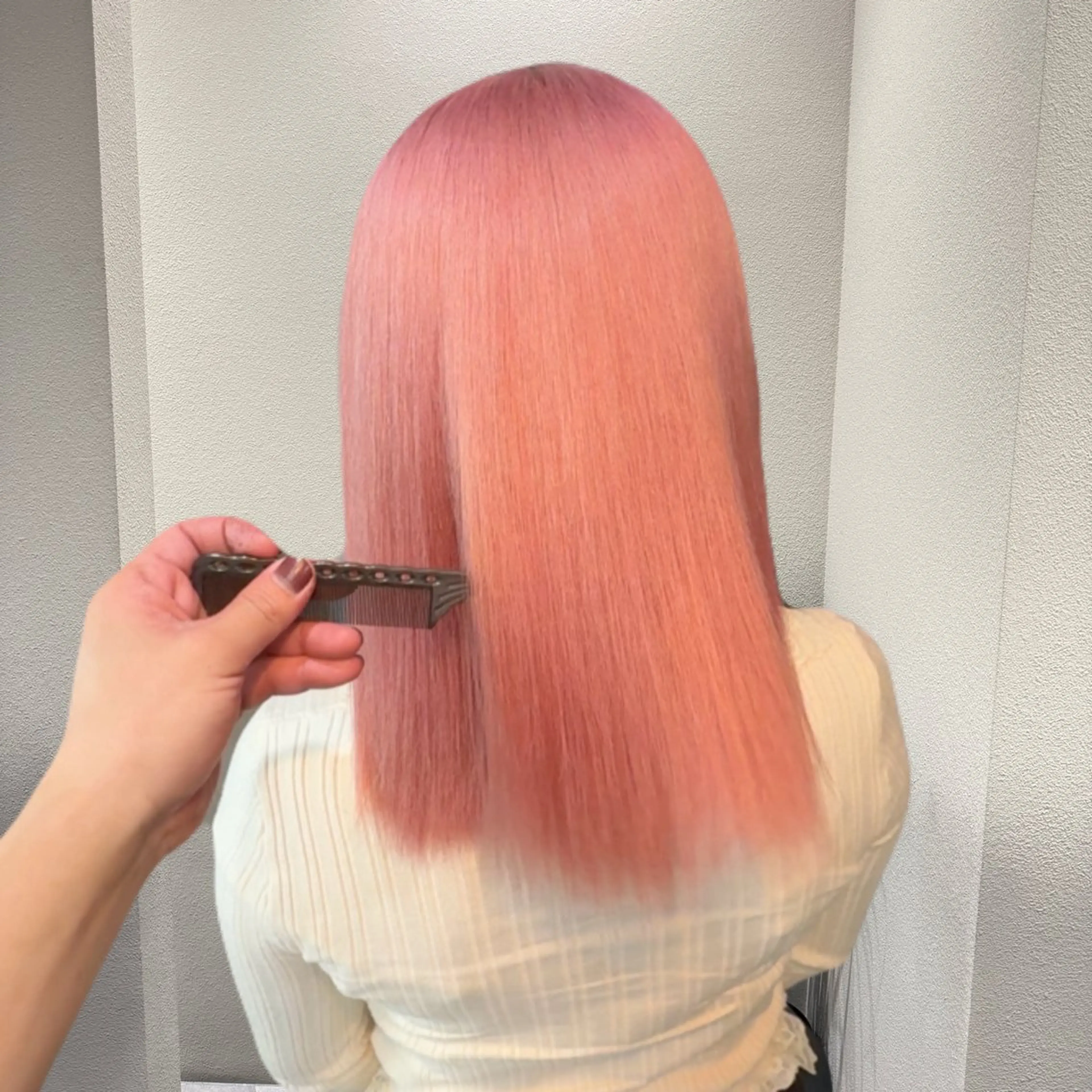 ミディアム カラー ブリーチ ケアブリーチ ハイトーンカラー ピンクカラー 縮毛矯正 ヘアカラー トリートメント ヘアセット ✨ブリーチ支持No1 複雑履歴修正/舘岡のその他イメージ