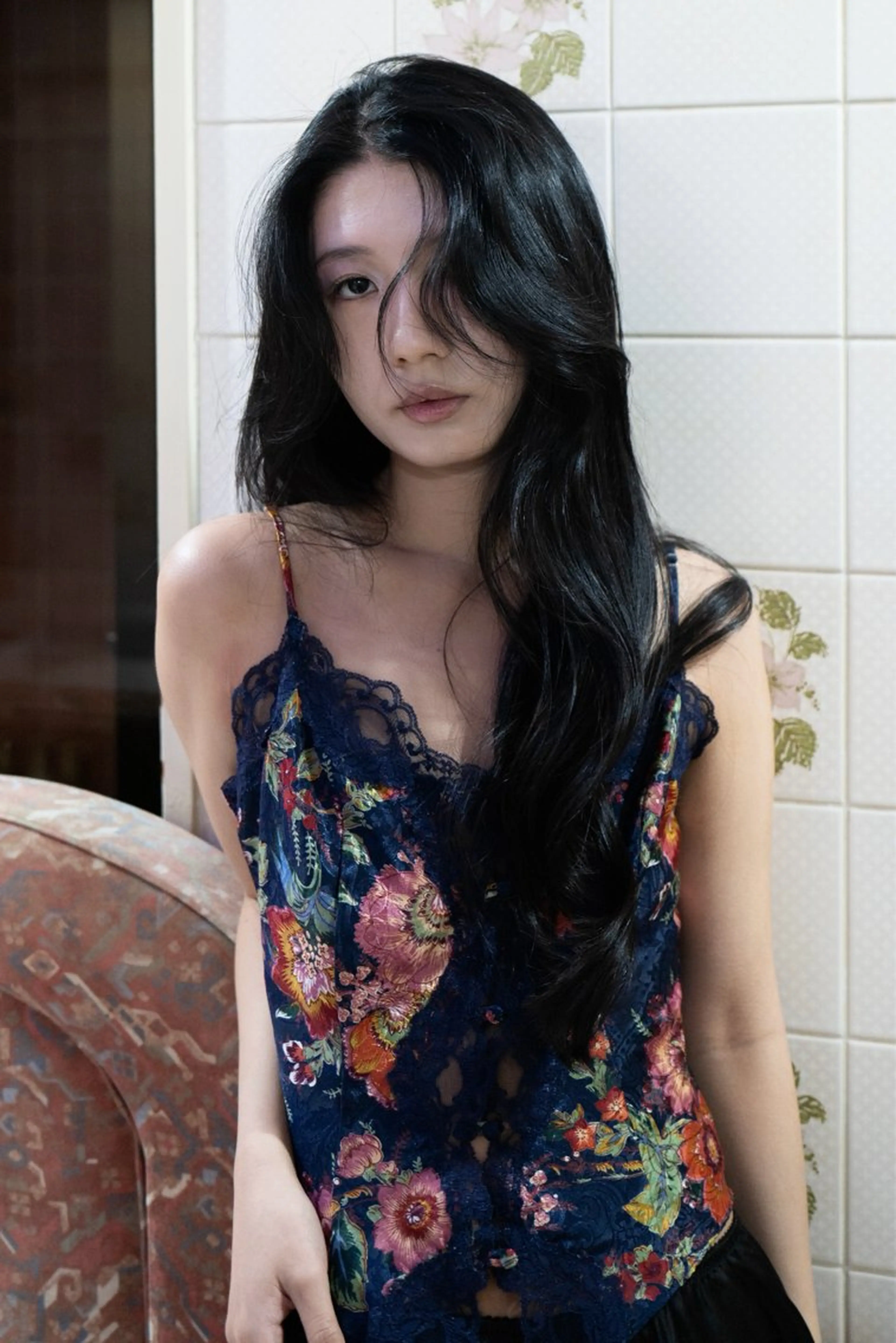 ロング カラー 黒髪 🪽デザインカラー/ ブリーチ/陽向🪽のヘアスタイル