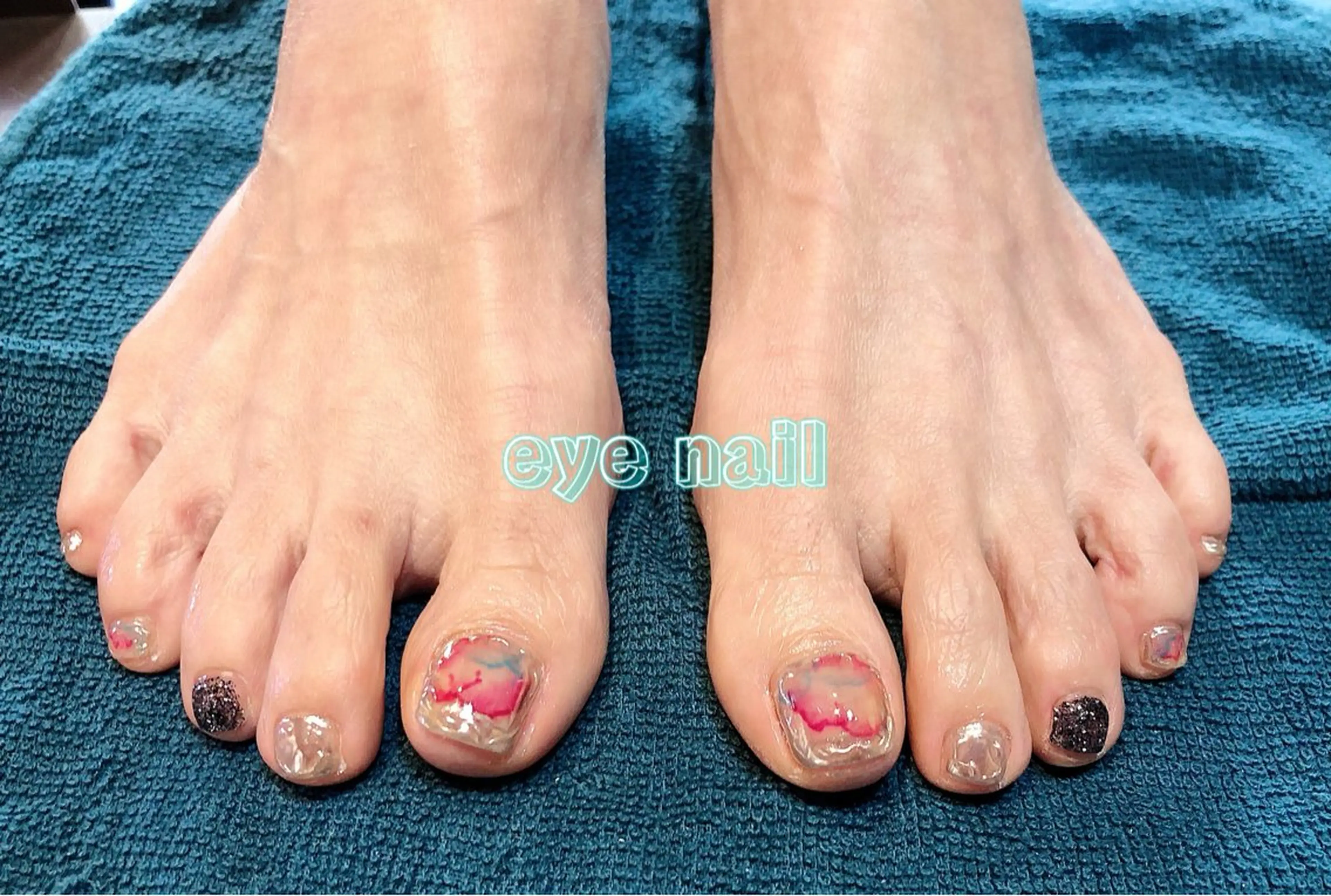 ネイル アートネイル 持ち込み ニュアンスネイル フットネイル Eye nailのネイルデザイン