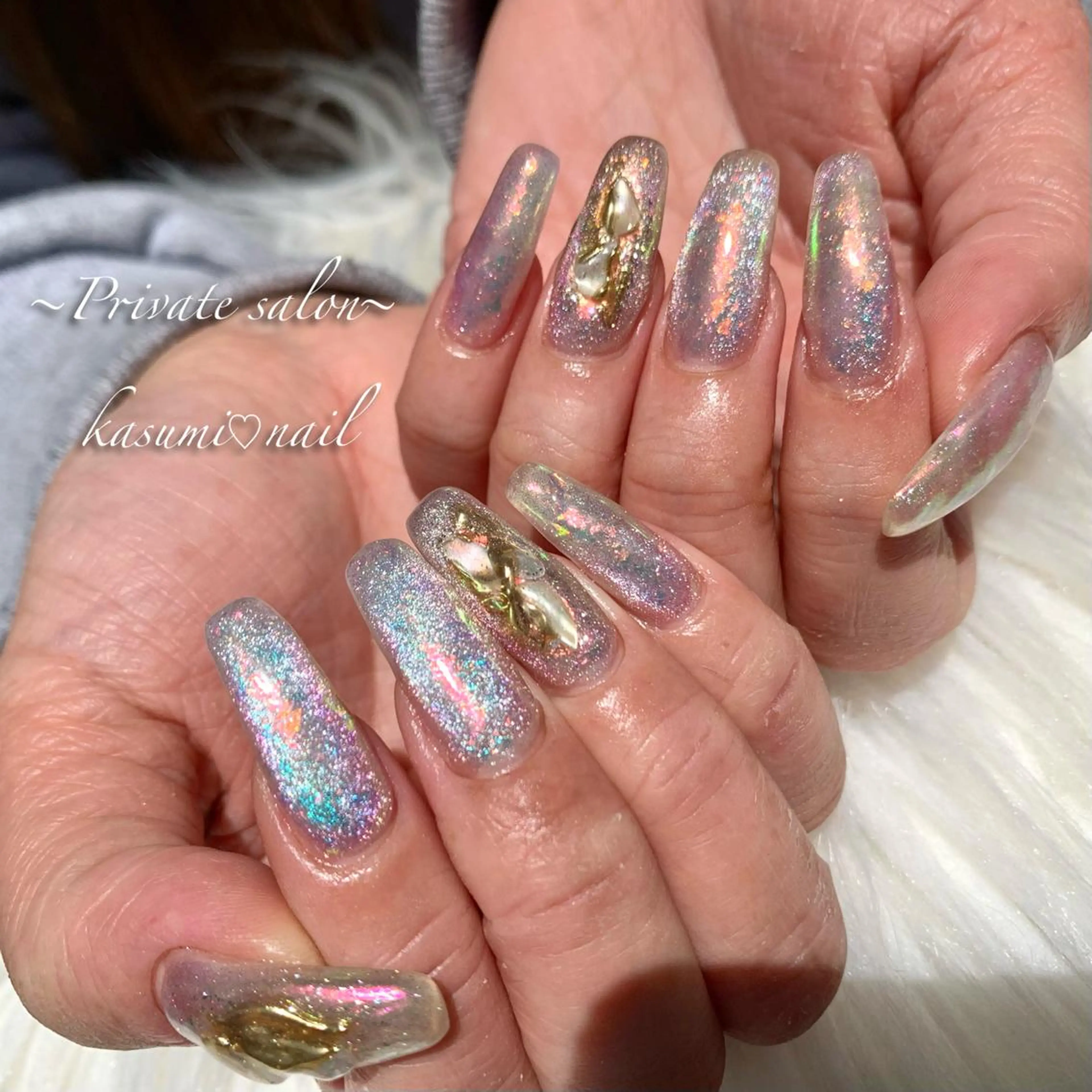 ネイル アートネイル フットネイル フレンチネイル ロングネイル マグネットネイル KASUMI♡ Nailのネイルデザイン