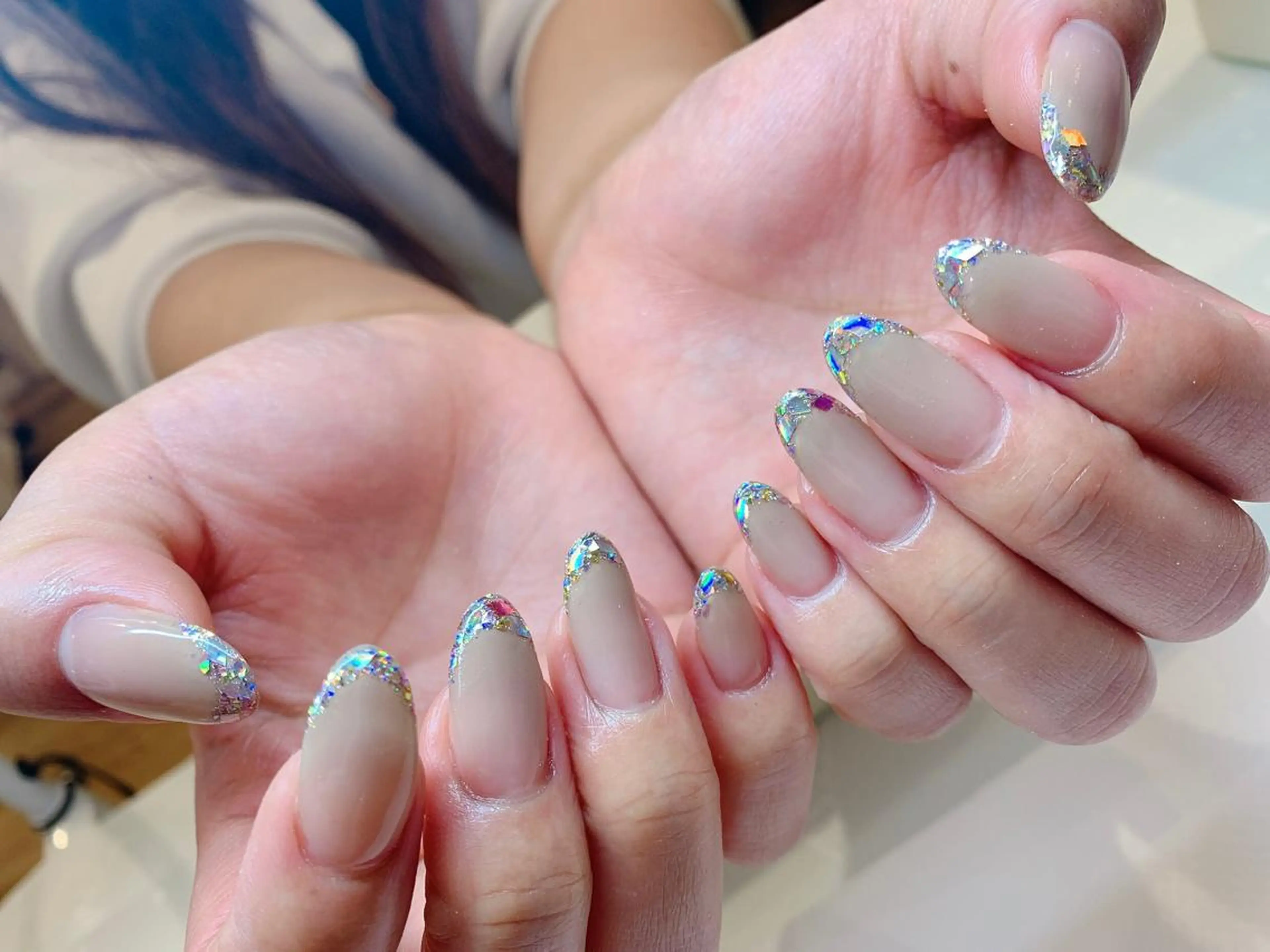 ネイル フレンチネイル ガラスフレンチ nail salon Aymのネイルデザイン