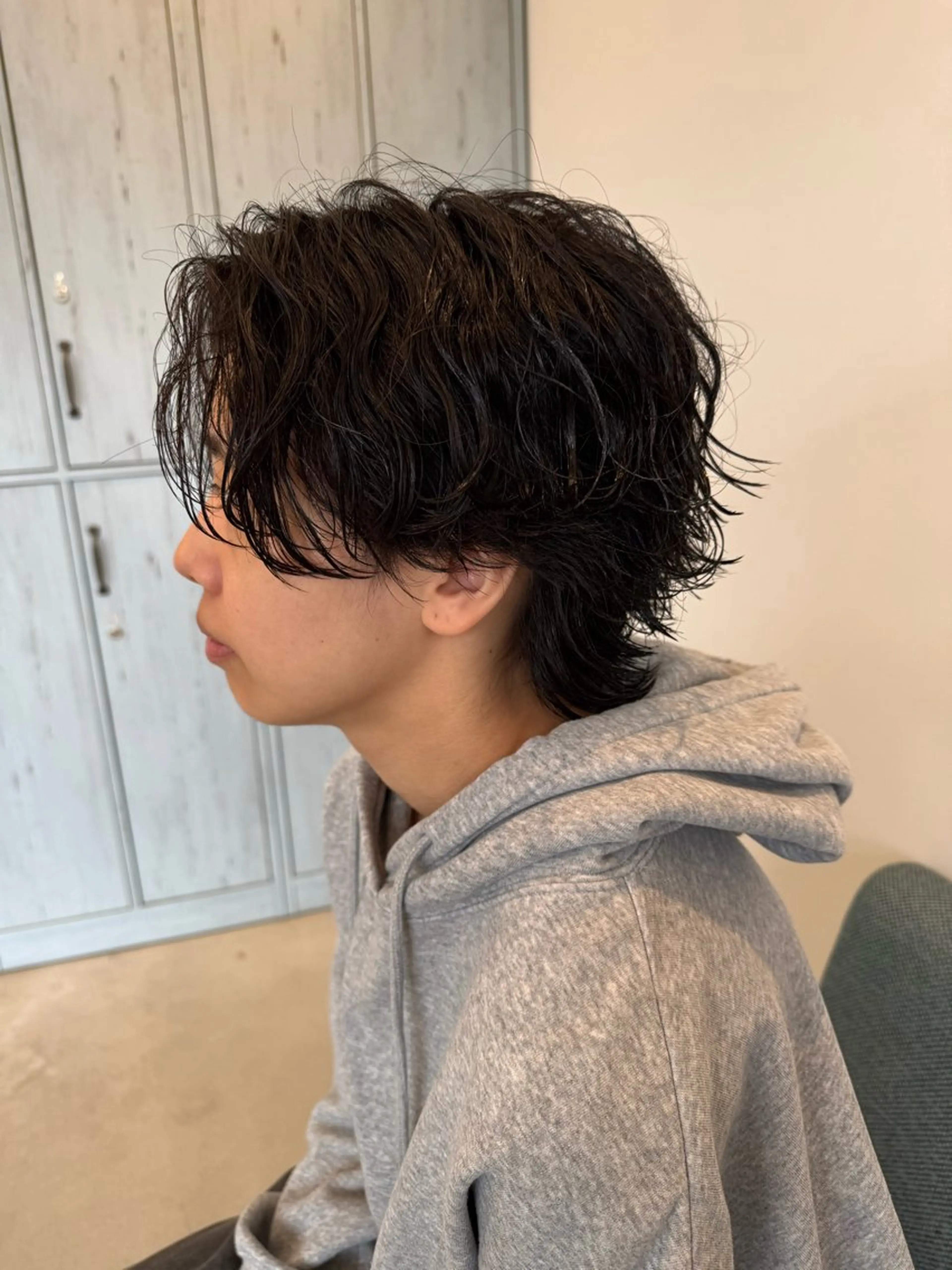 ショート パーマ 切りっぱなしボブ ボブ くびれヘア ハイライト 髪質改善 ほの カラー特化/ ブリーチ/ボブのヘアスタイル