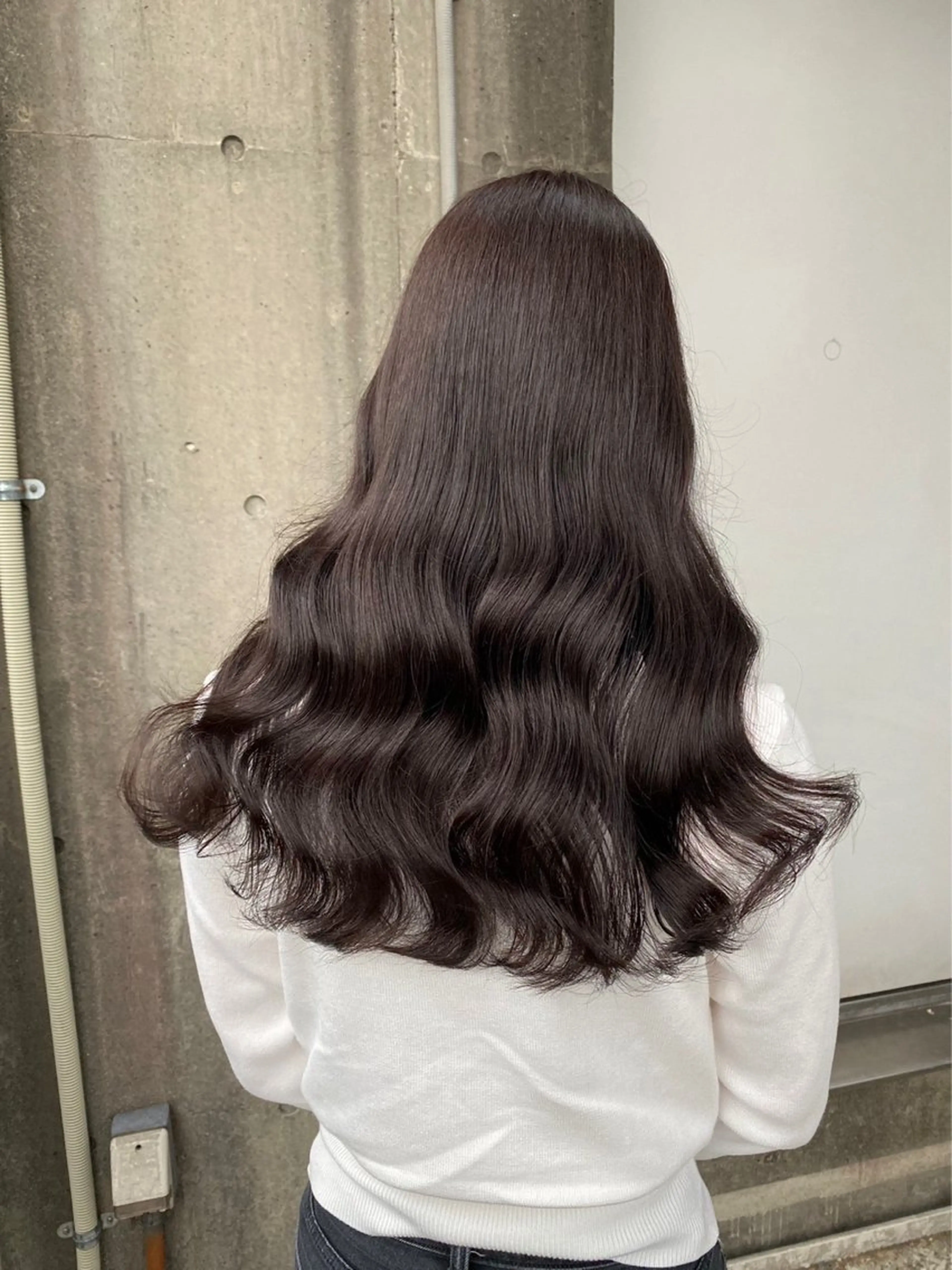 ロング レイヤーカット 透明感カラーカッチのヘアスタイル
