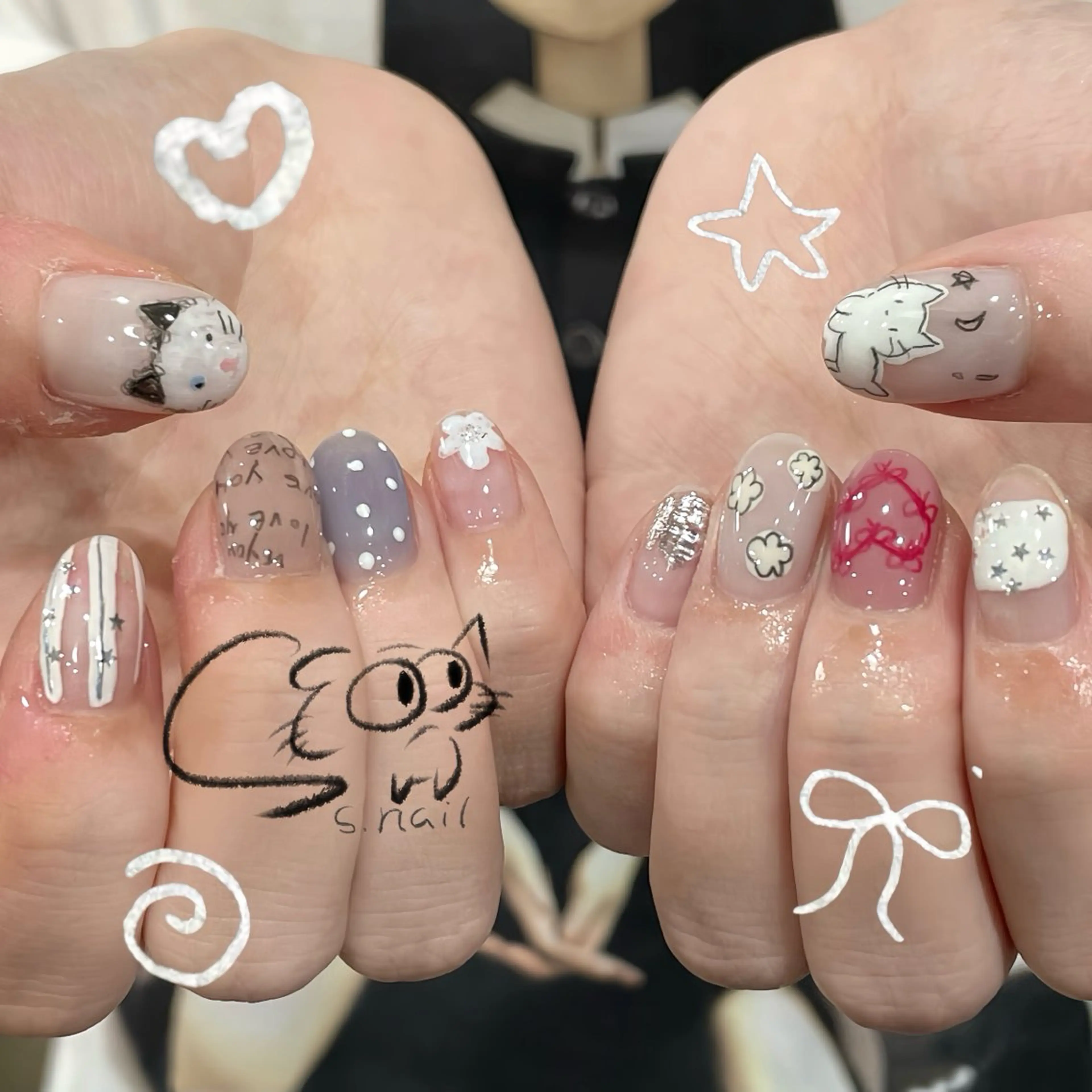 ネイル チークネイル フレンチネイル グラデーション マグネットネイル ワンカラーネイル S.nail _のネイルデザイン