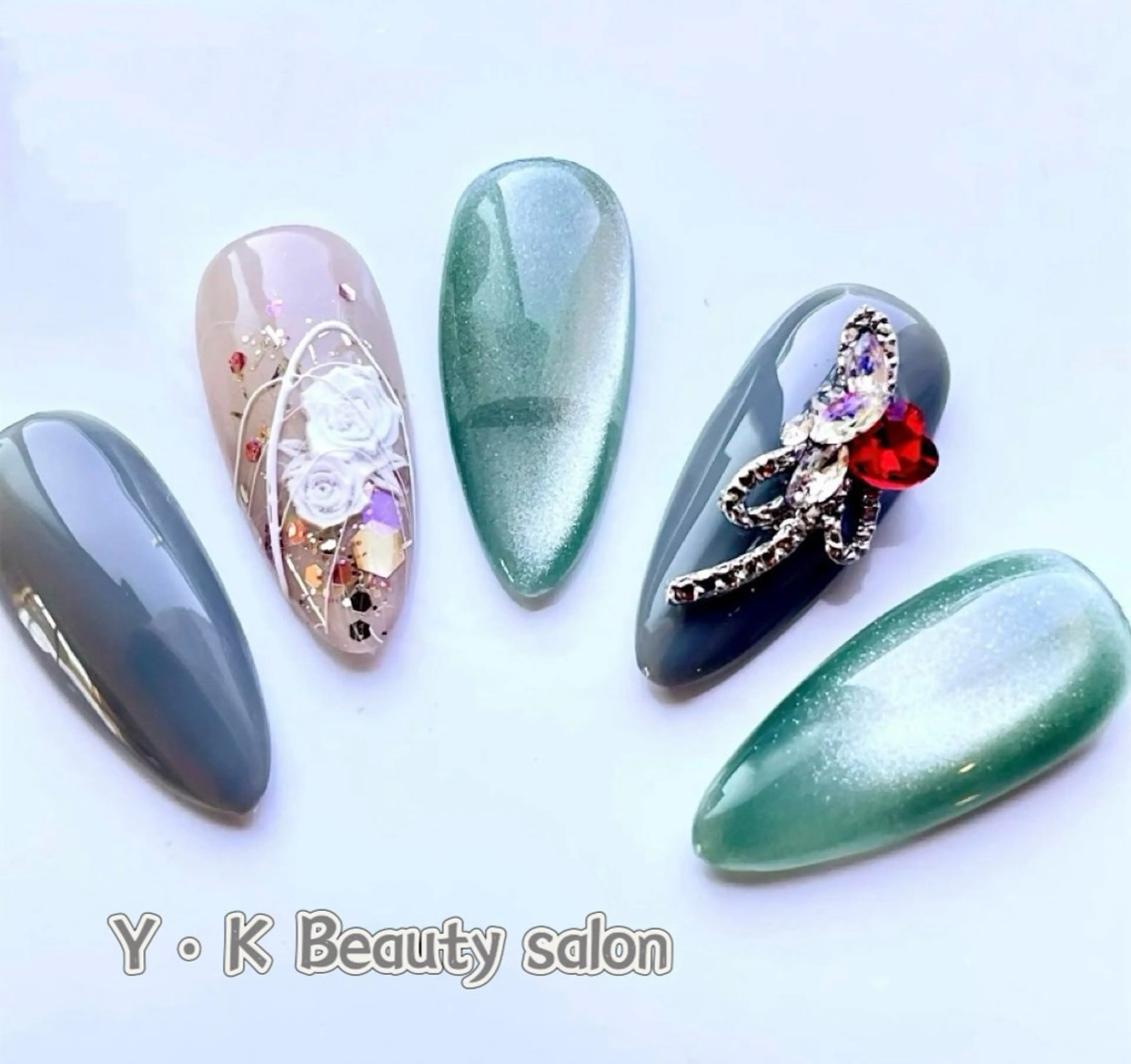 ネイル アートネイル チークネイル 長さ出し フレンチネイル ジェルネイル YK Beauty Salonのマツエク・マツパデザイン