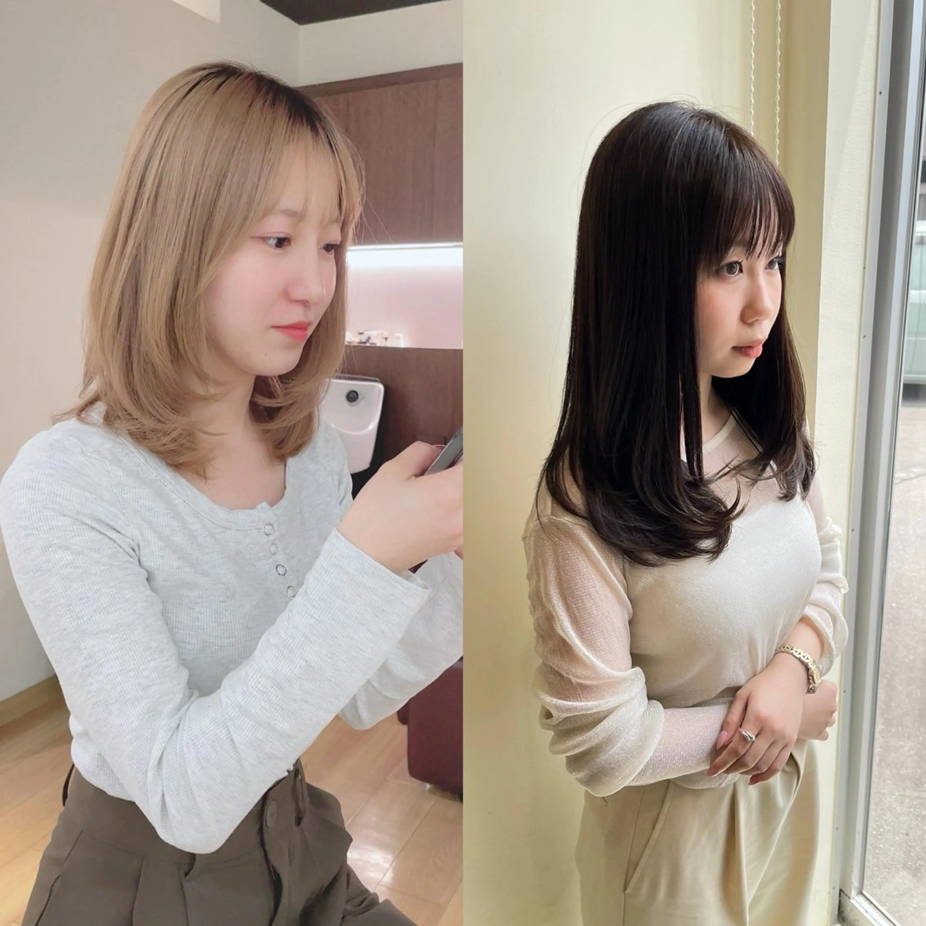 【カット】💛韓国レイヤー💛(ロング・セミロングで全体にレイヤ入れる方のみ)の写真