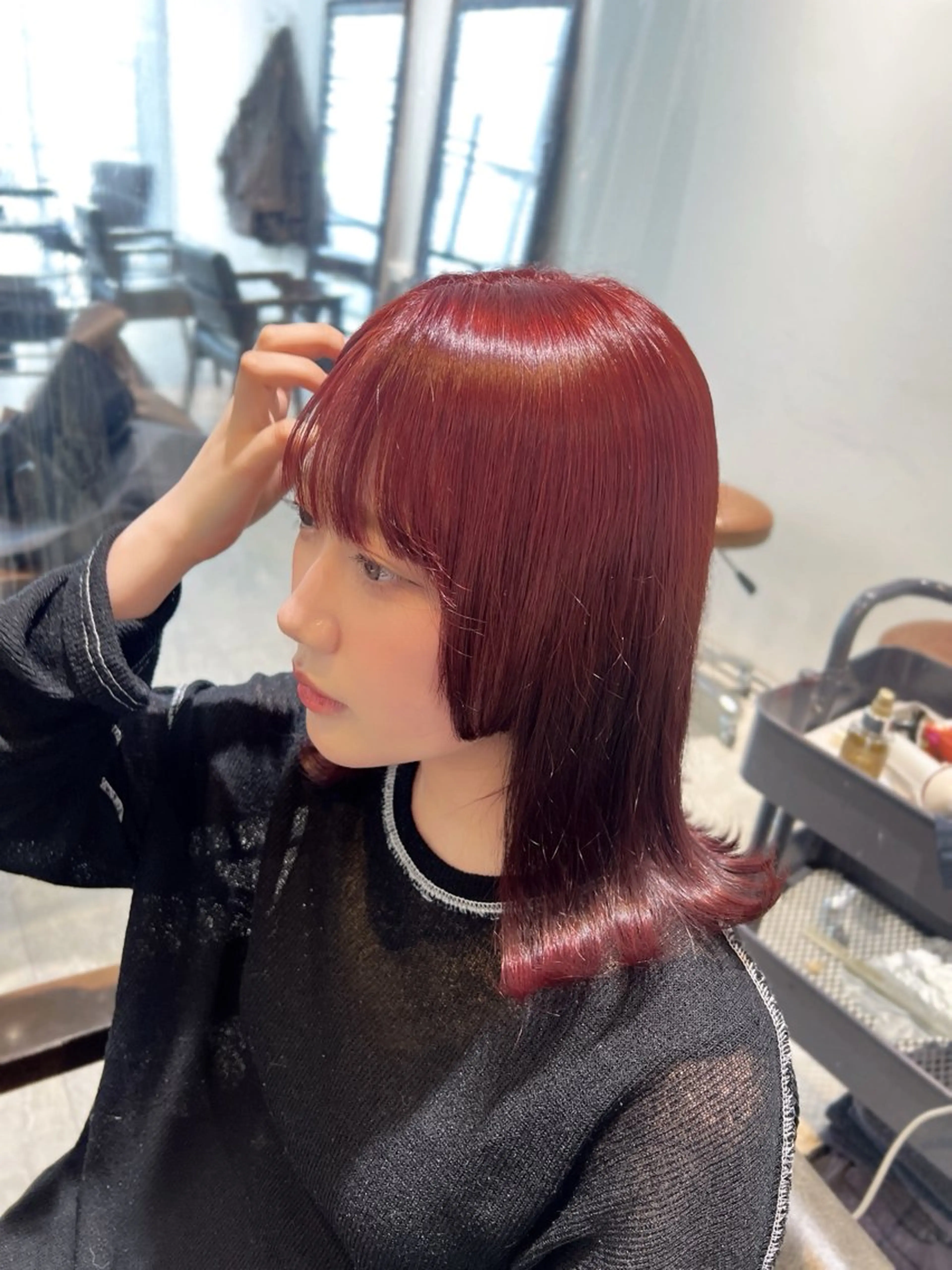 ミディアム カラー ヘアアレンジ 🎀ハイトーン・艶 カラー HANA🎀のヘアスタイル