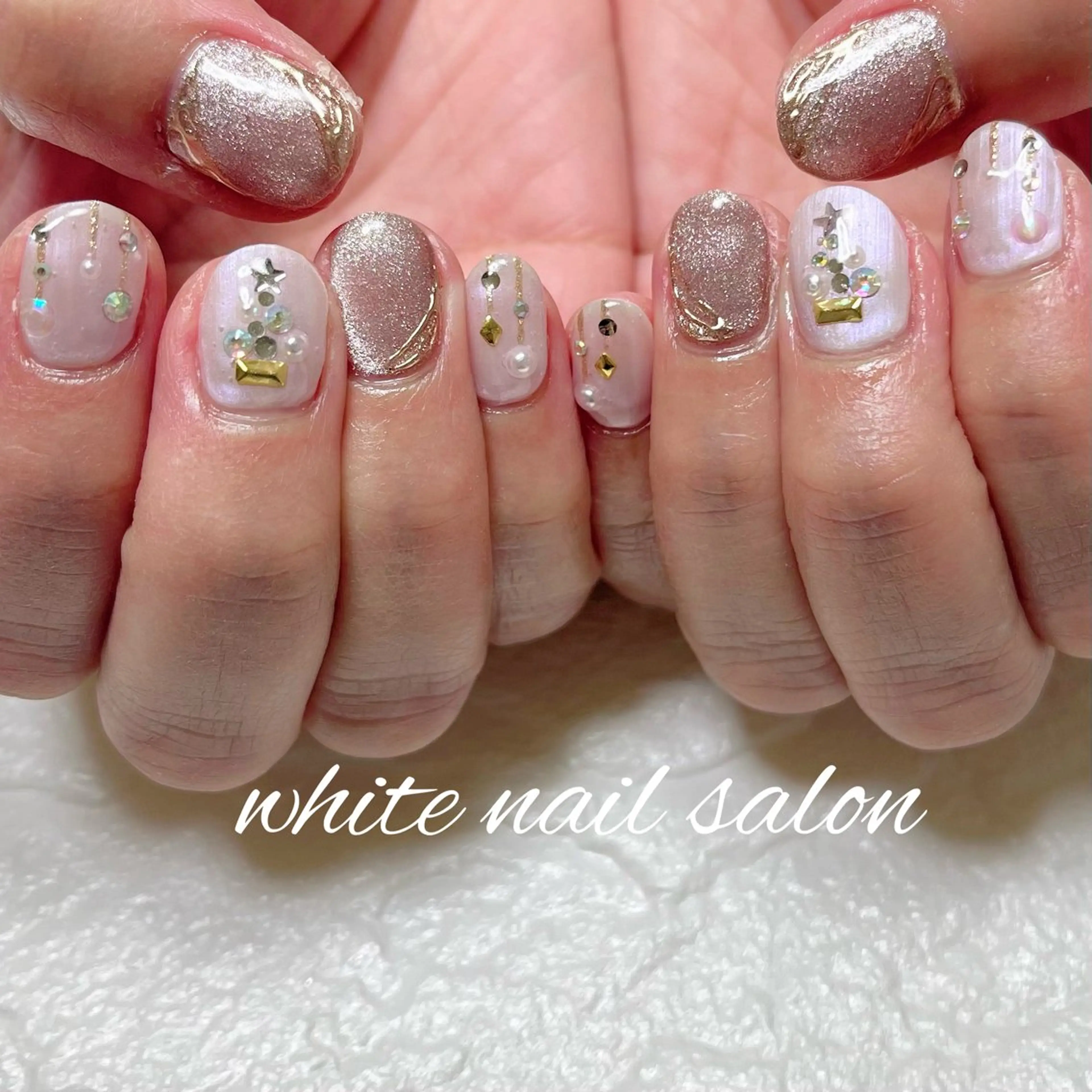 ネイル ラメ(グリッター) ハンドネイル white nail salonのネイルデザイン