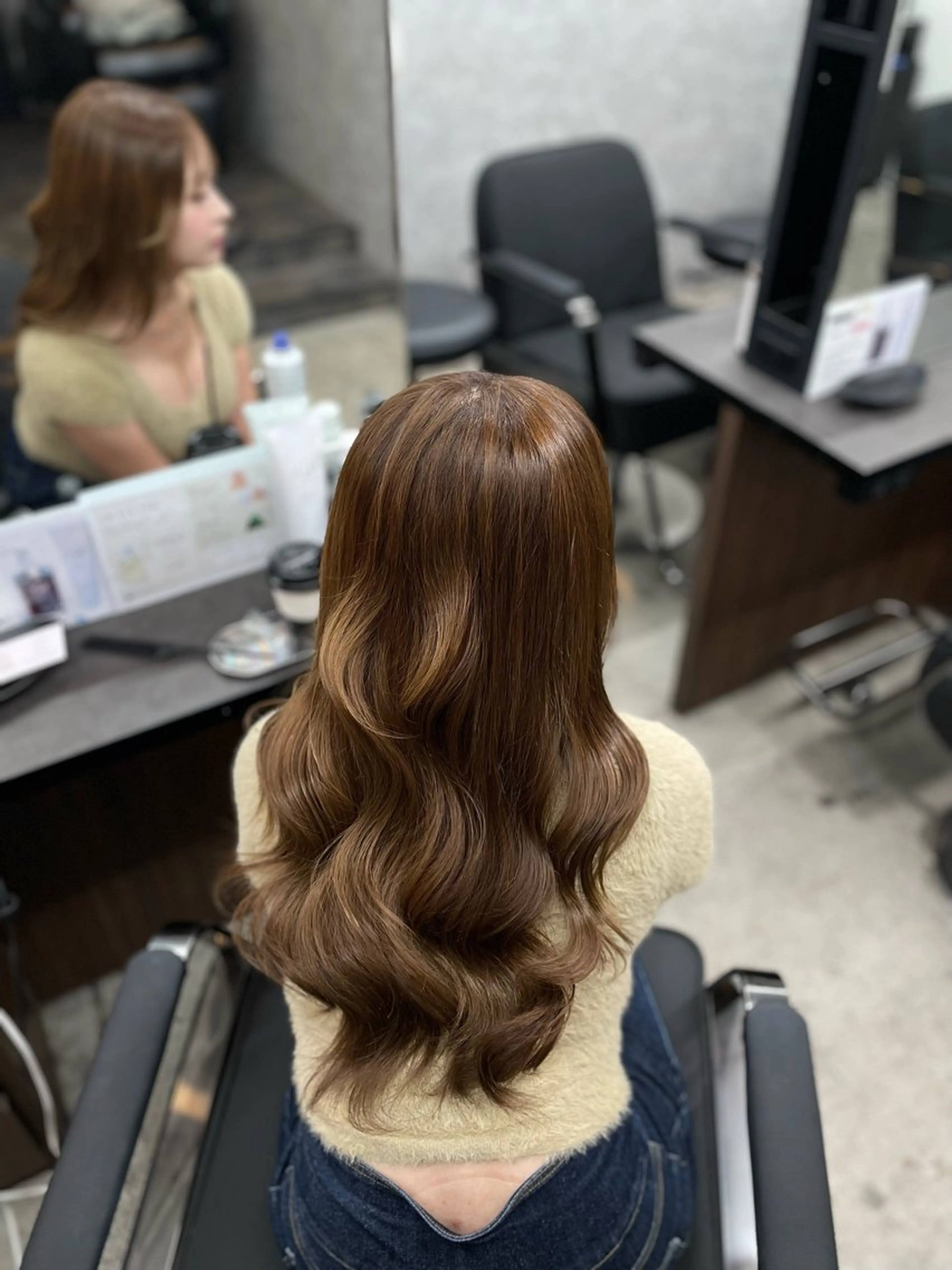 セミロング カラー ブリーチなしWカラー 超特化/YURAのヘアスタイル