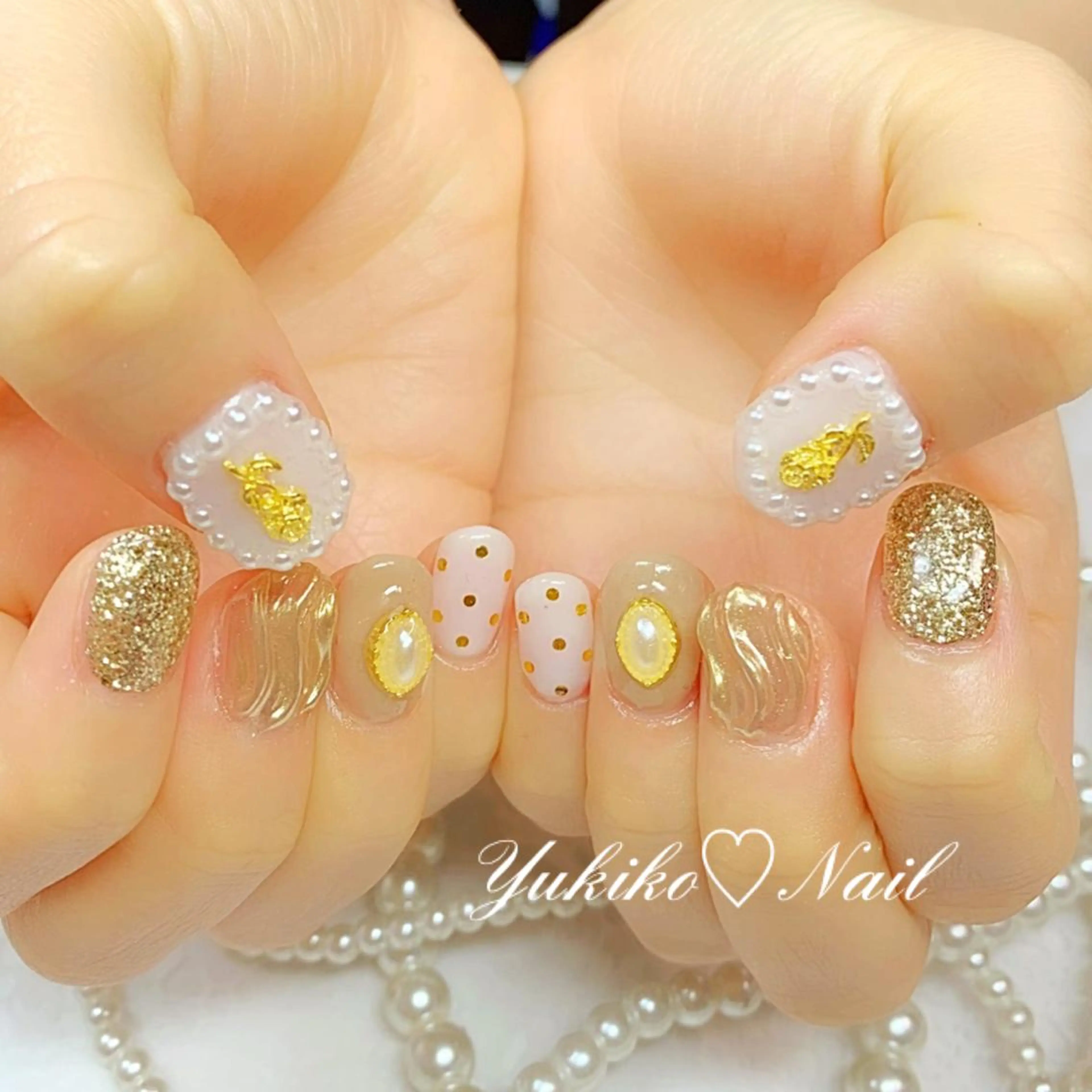 ネイル アートネイル ミラーネイル 持ち込み ユキコ ネイルのネイルデザイン