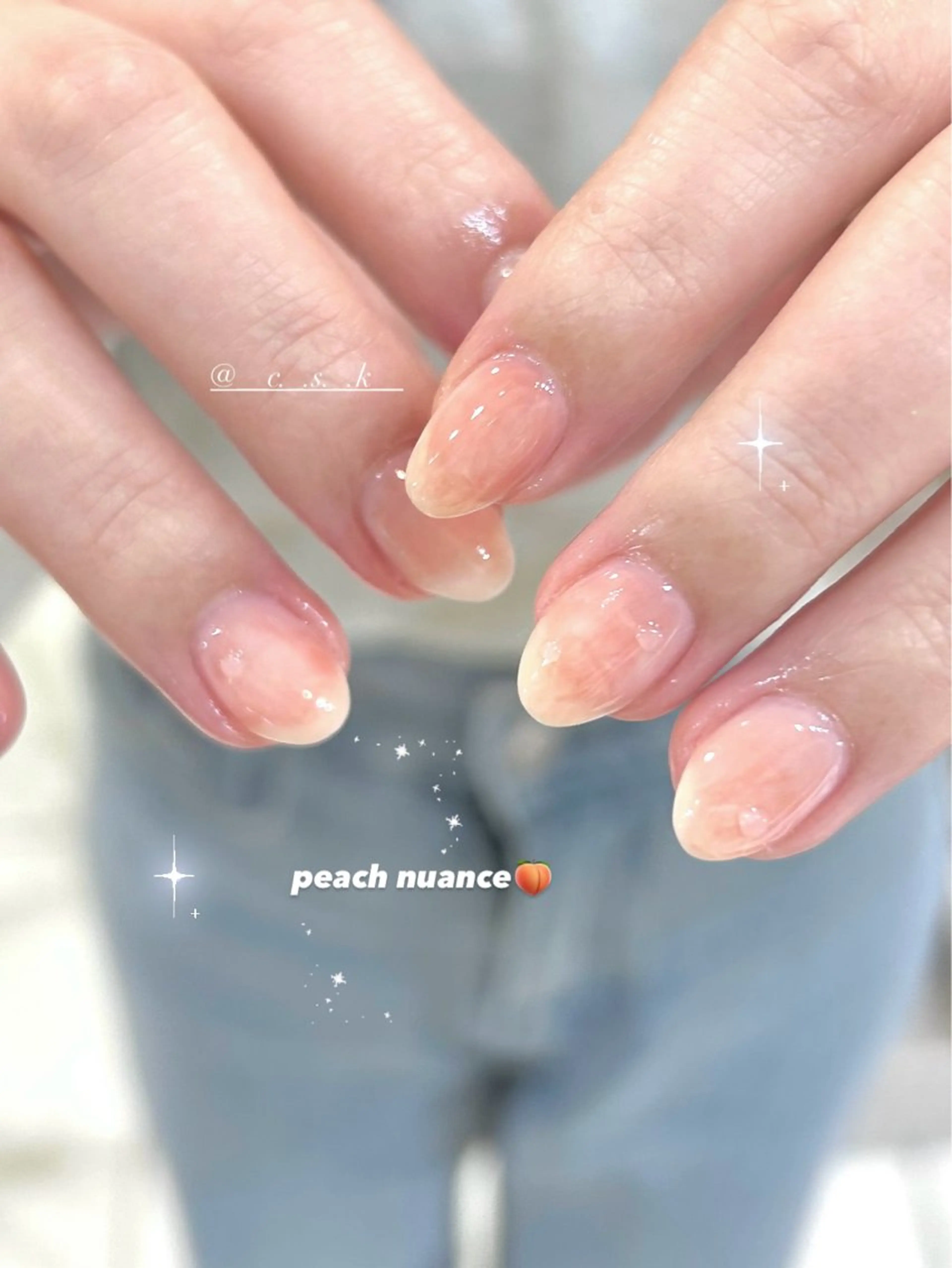 ネイル ニュアンスネイル 🎀チーク/ちゅるん 🫧chisa🎀のネイルデザイン