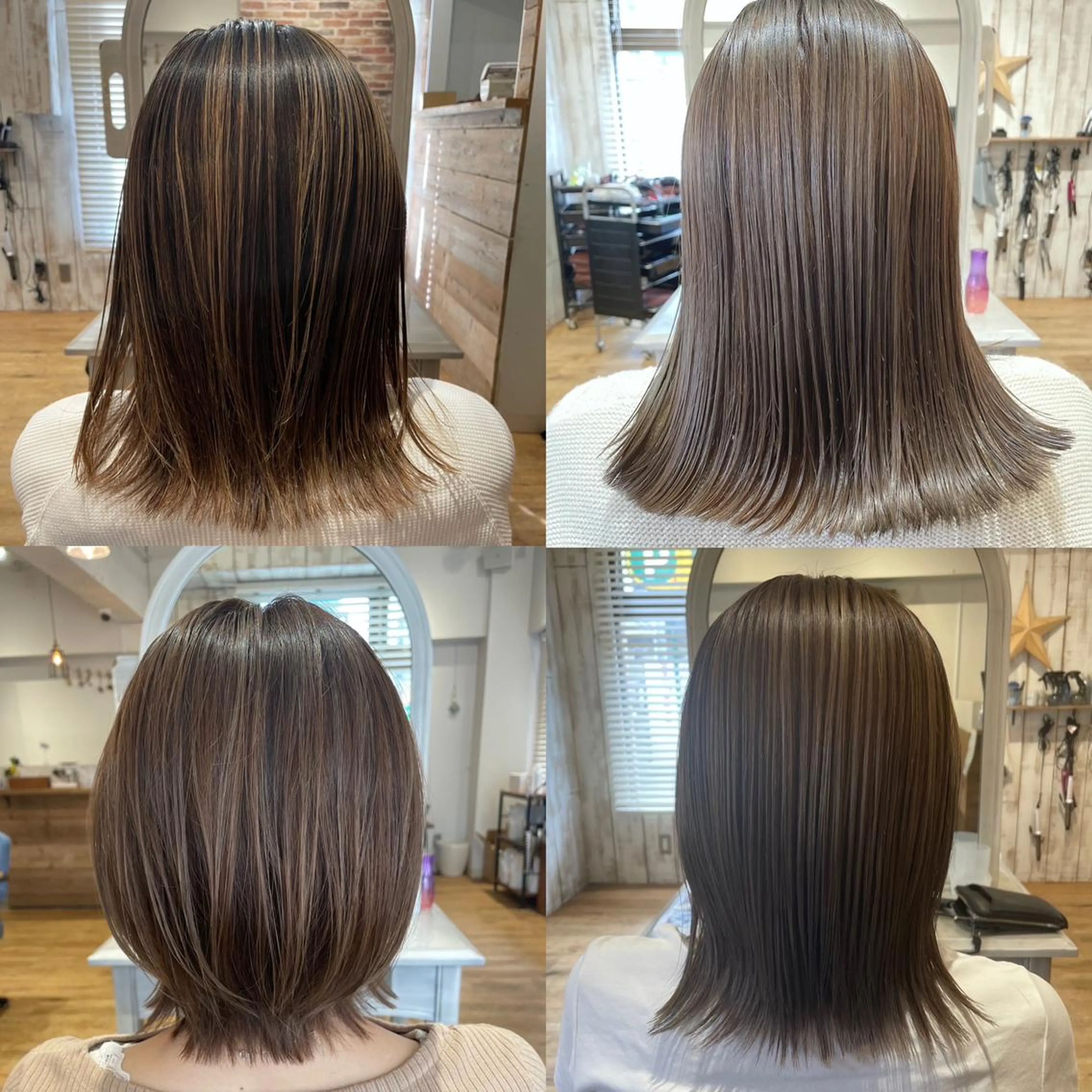 セミロング カラー ヘアアレンジ ao.【アオ】南浦和　髪質改善/縮毛矯正/艶髪所属・ao. 南浦和/髪質改善のヘアスタイル