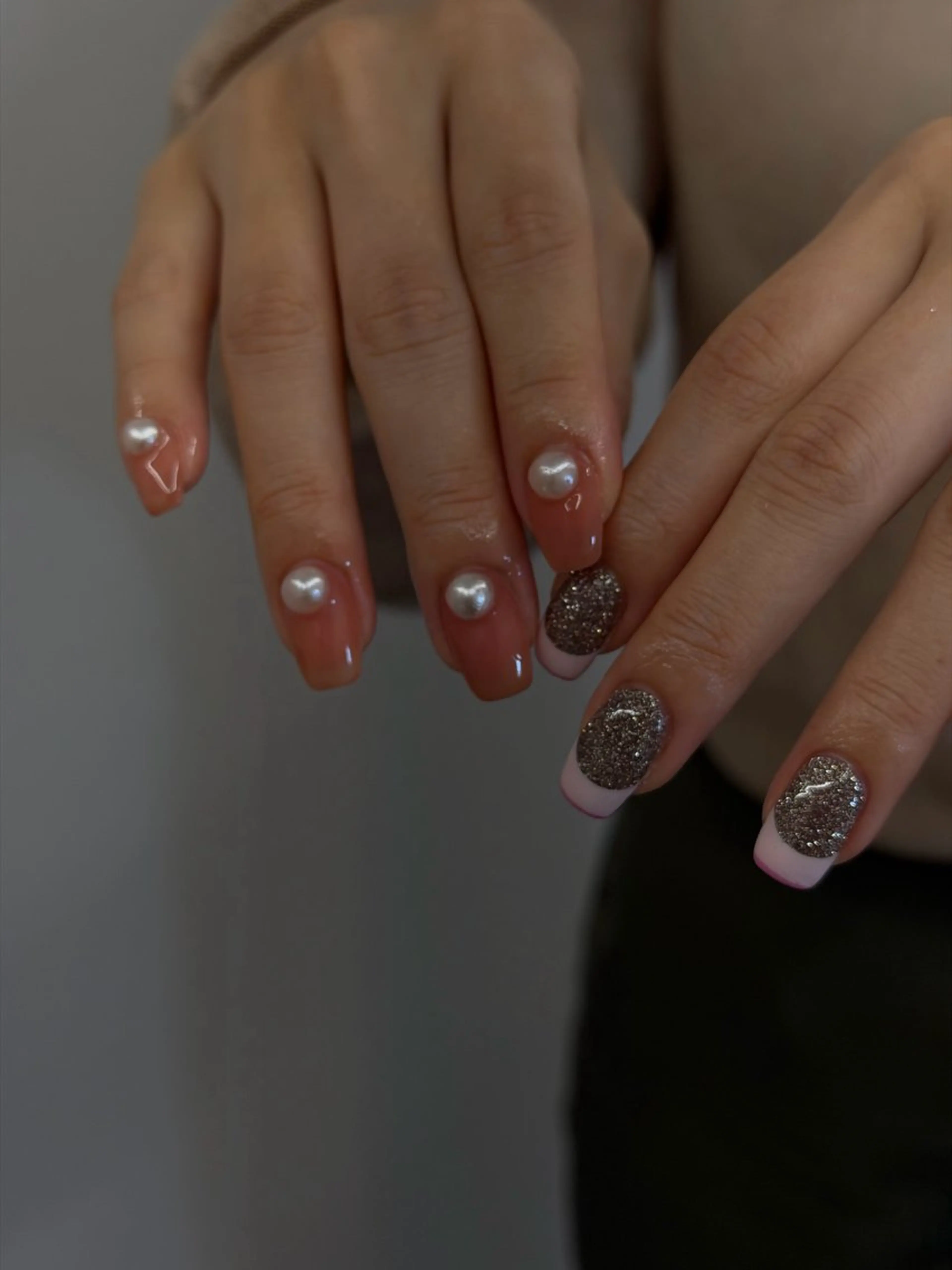 ネイル フレンチネイル ジェルネイル キラキラネイル マグネットネイル ニュアンスネイル ハンドネイル ハンドケア Bana_ Nailのネイルデザイン