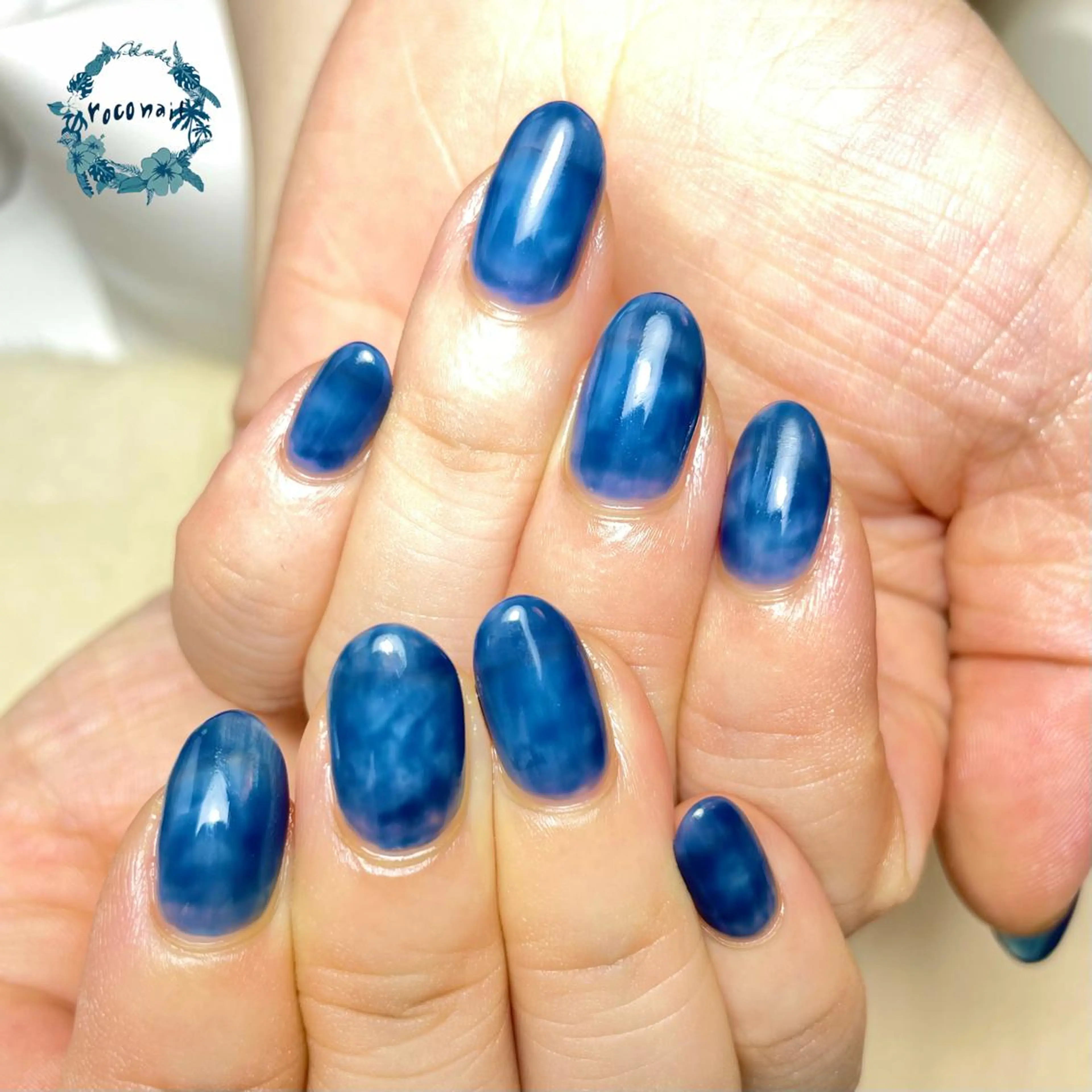 ネイル ブルー ハンドネイル roconail ヒロコのネイルデザイン