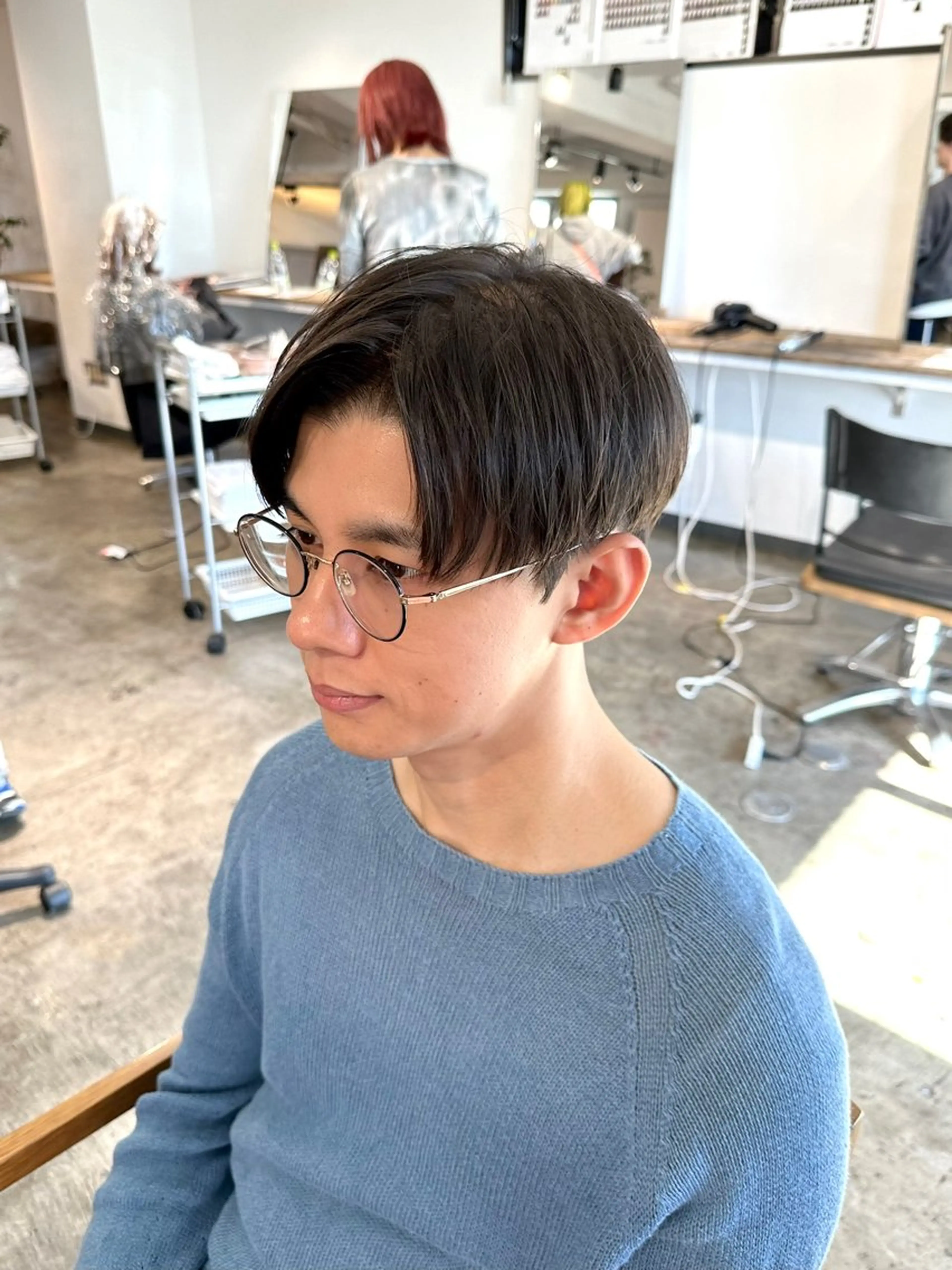 メンズ センターパート メンズパーマ 刈り上げ カット 骨格補正施術/メンズ 専門美容師/YUYAのヘアスタイル