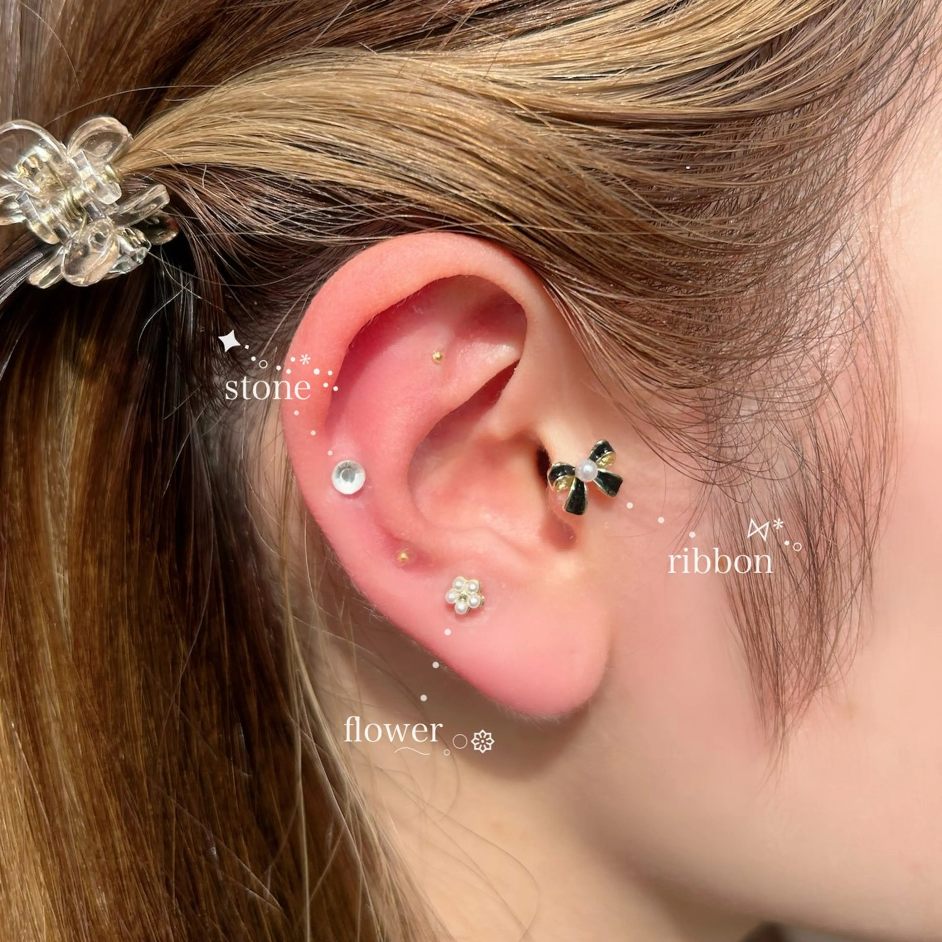 【꙳☽New menu꙳☽】💎耳ツボジュエリー💎※両耳10コの写真