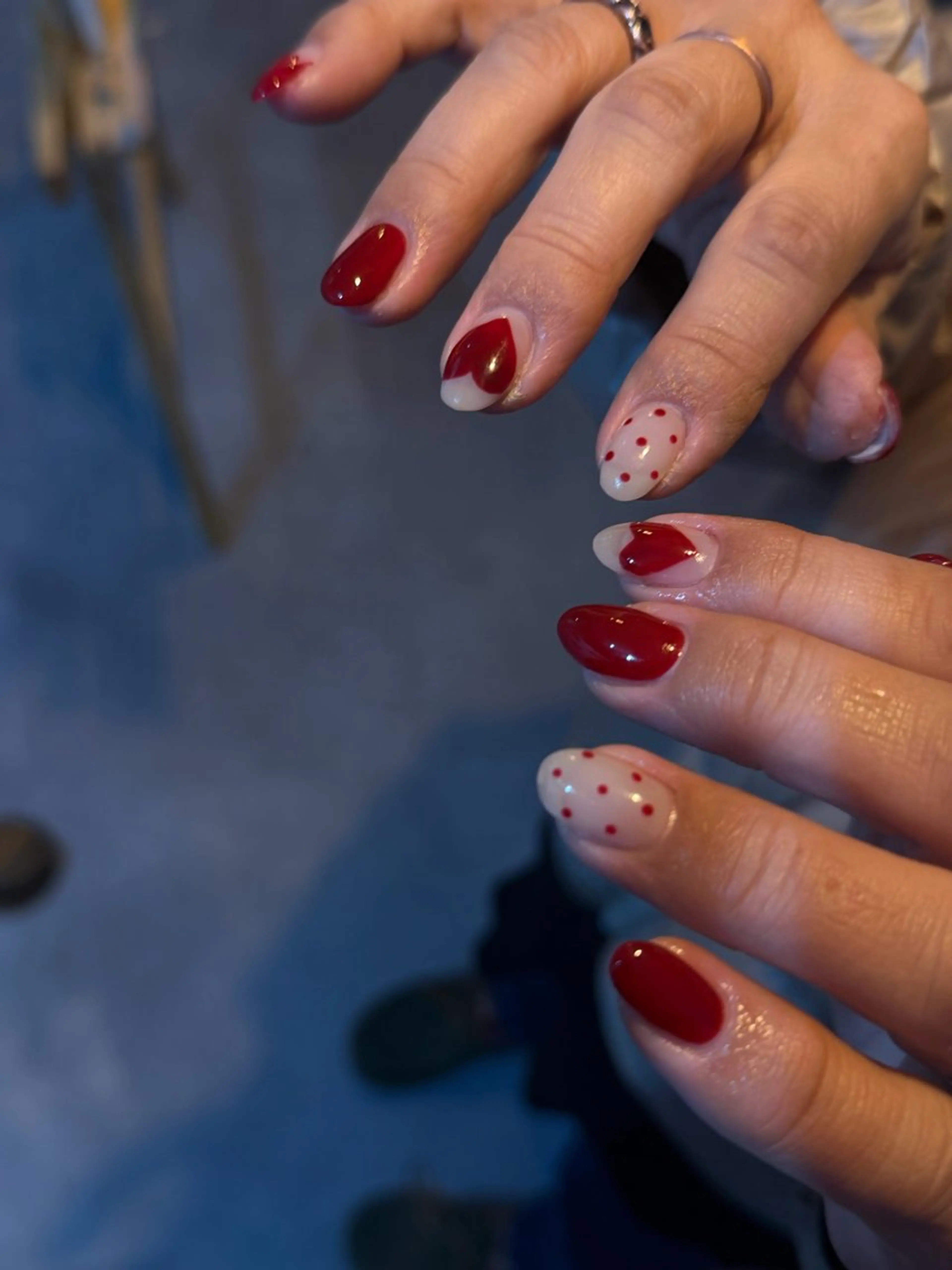 ネイル バレンタイン ハンドネイル フットネイル butter flowerのネイルデザイン