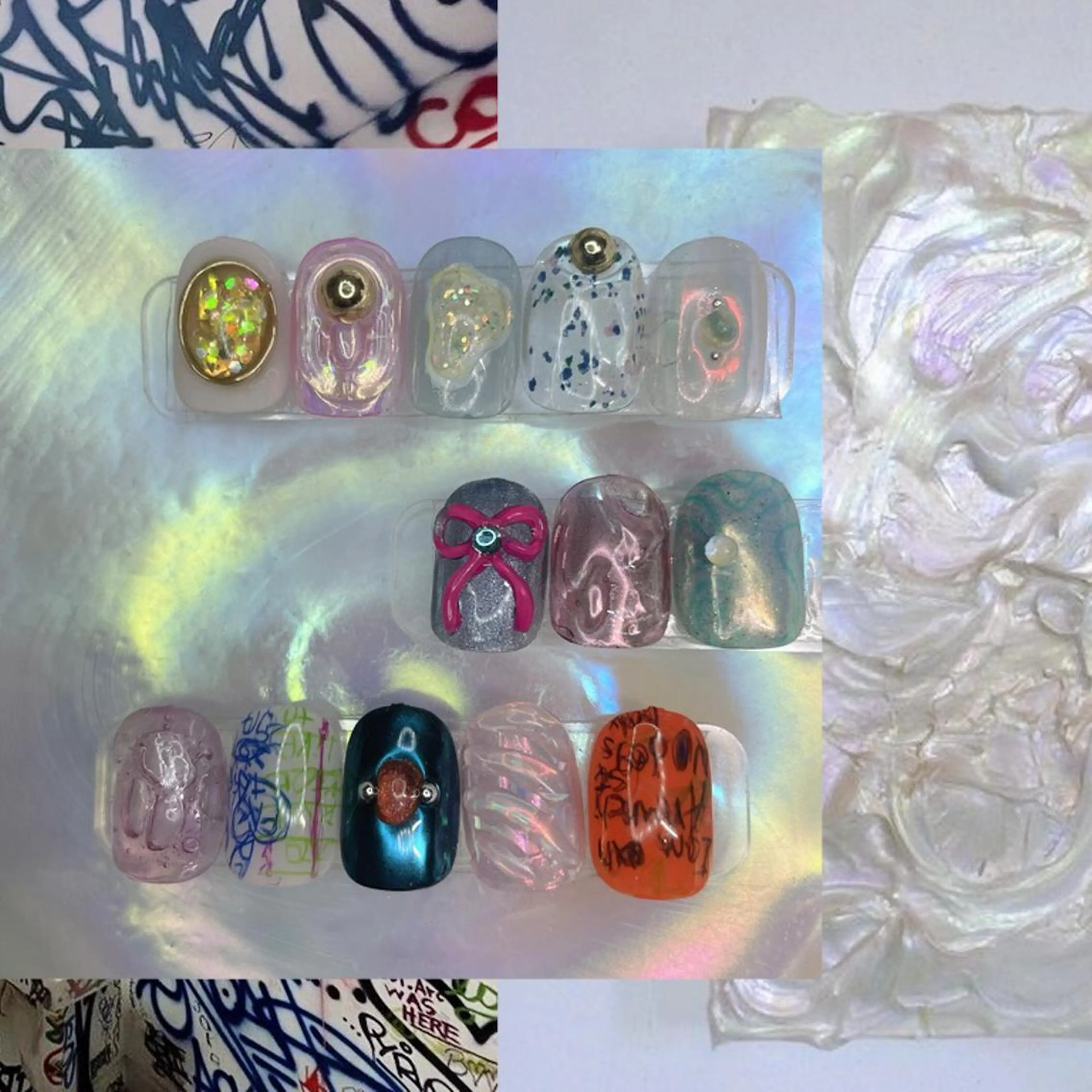 ネイル オーロラネイル ジェルネイル 氷ネイル・うるうるネイル マグネットネイル ミラーネイル ハンドネイル VOLLMOND nailのネイルデザイン