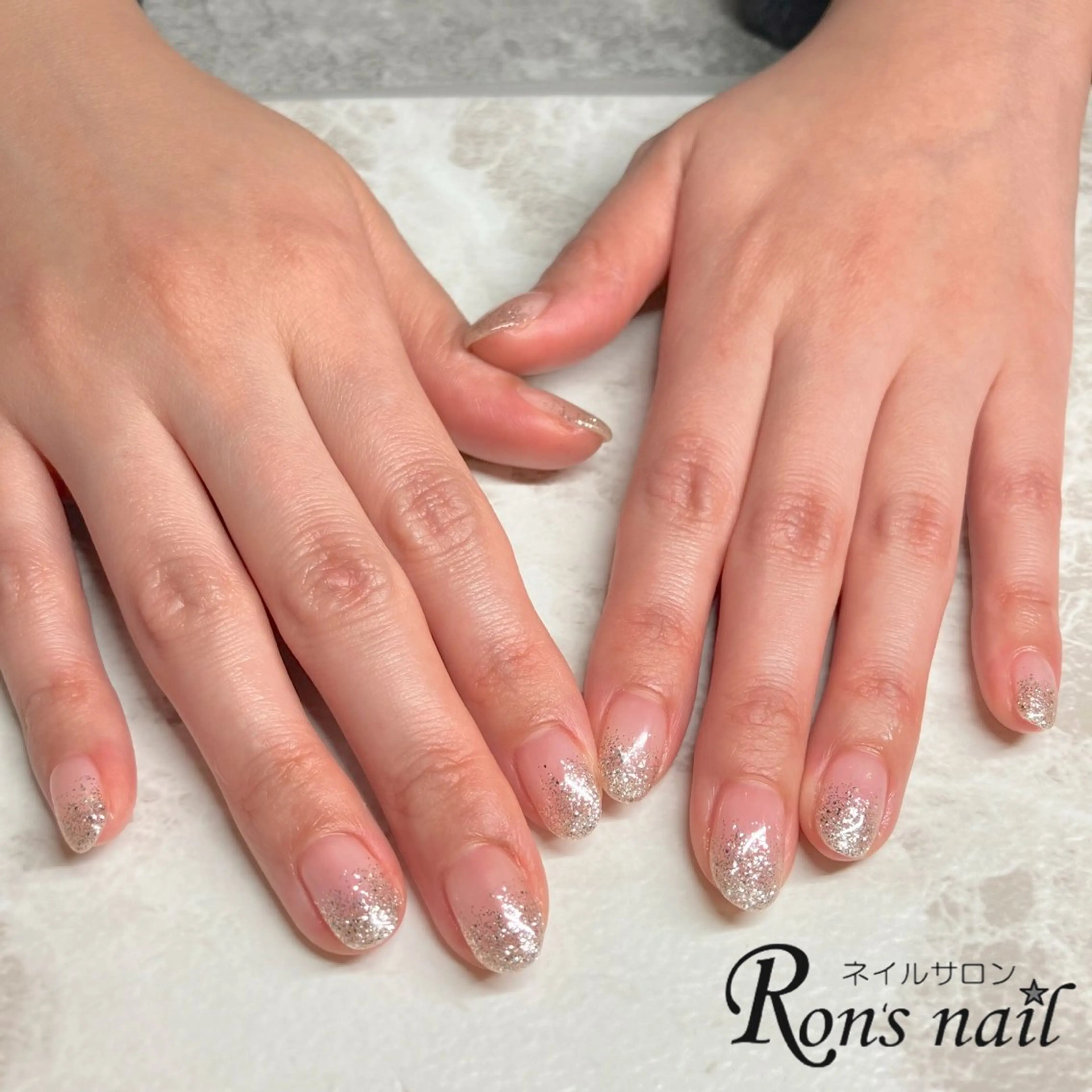 ネイル ラメ(グリッター) ラメグラデーション Ron's nail 笹岡のネイルデザイン