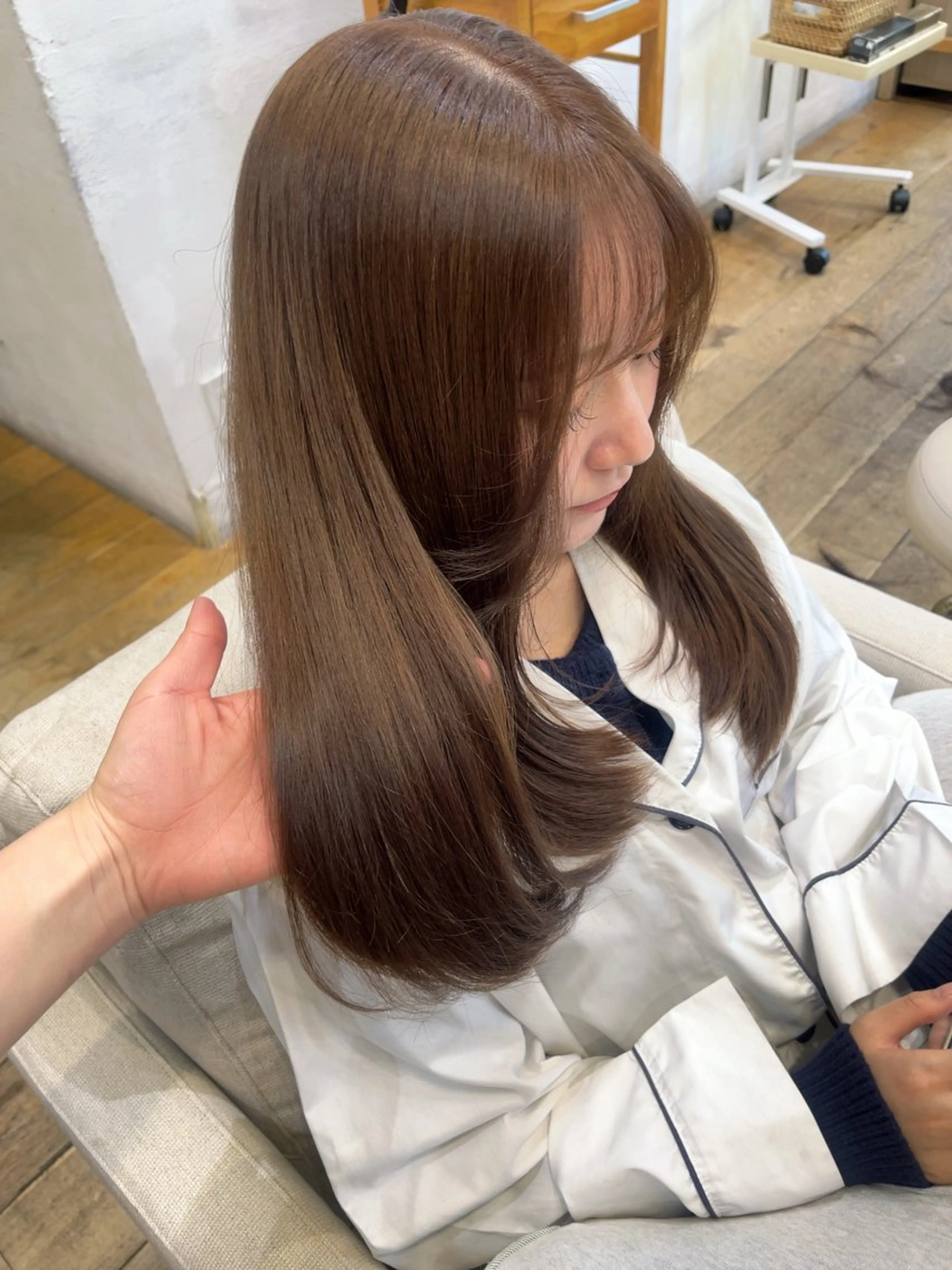 セミロング カラー ベージュカラー ヘアカラー 暖色カラー/ダブル カラー/名古屋/辻のヘアスタイル