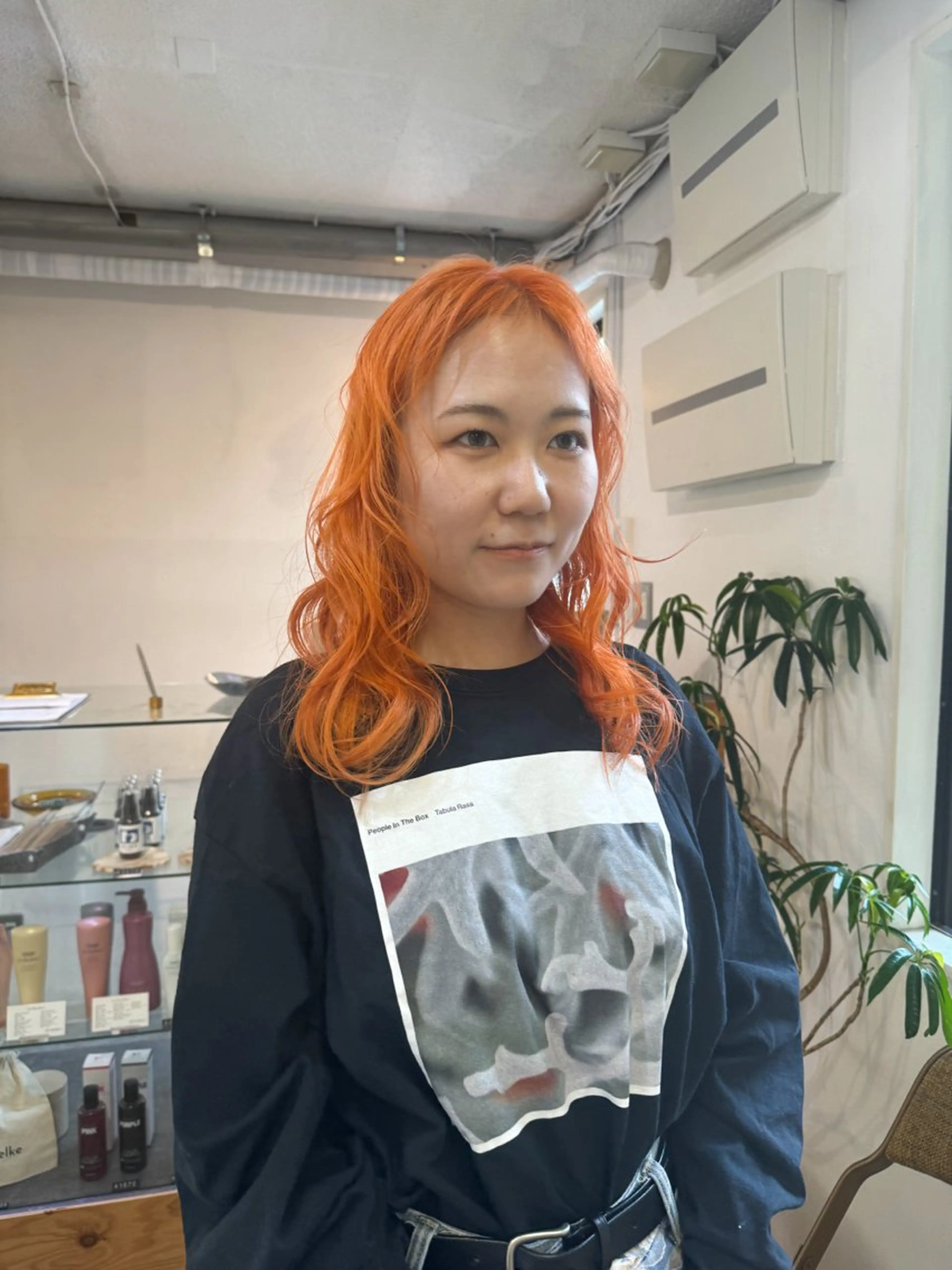 ミディアム カラー オレンジ Seeknext // Rukaのヘアスタイル