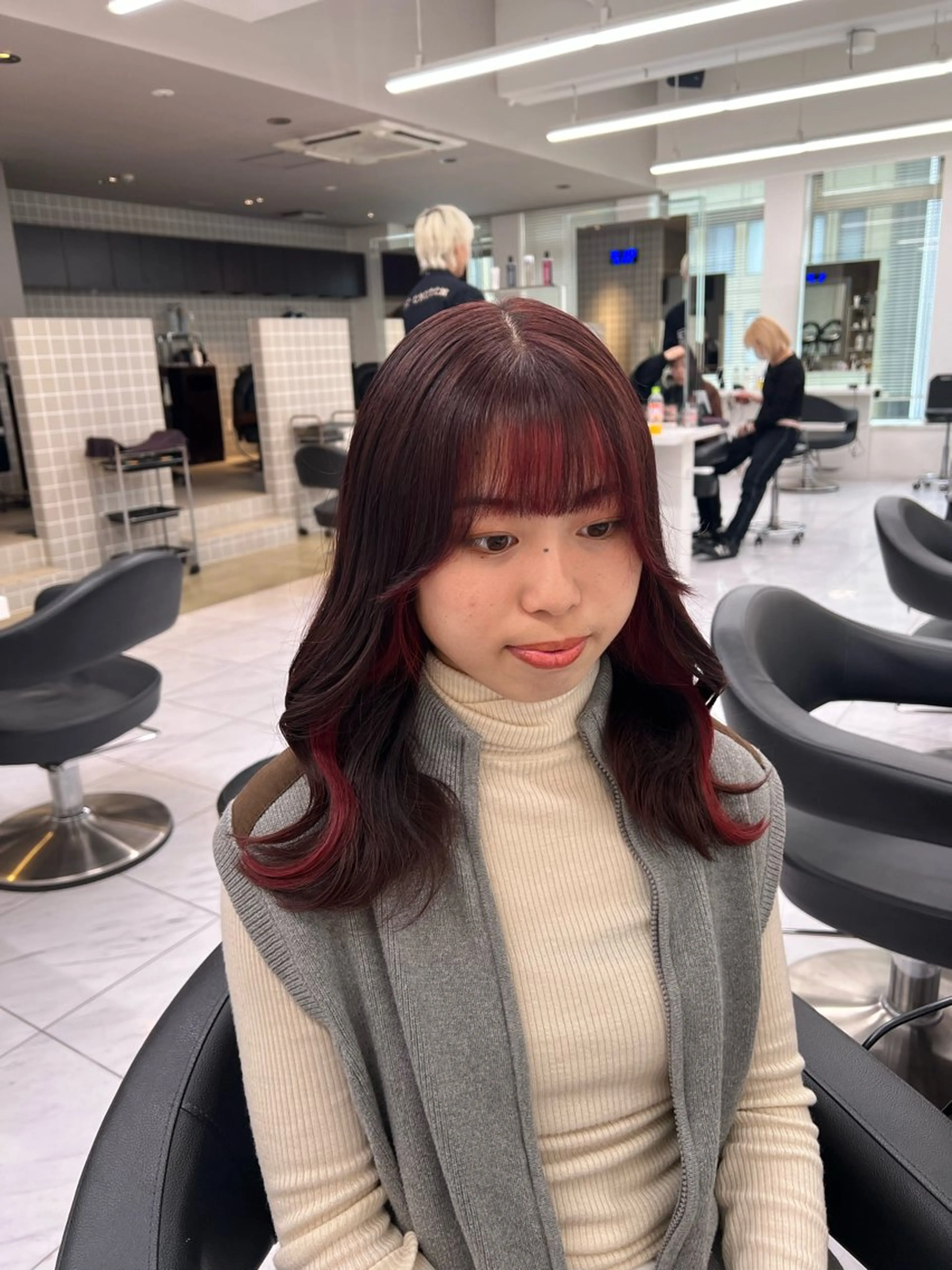 セミロング カラー 💖札幌カラー 指名No.1💖玲奈のヘアスタイル
